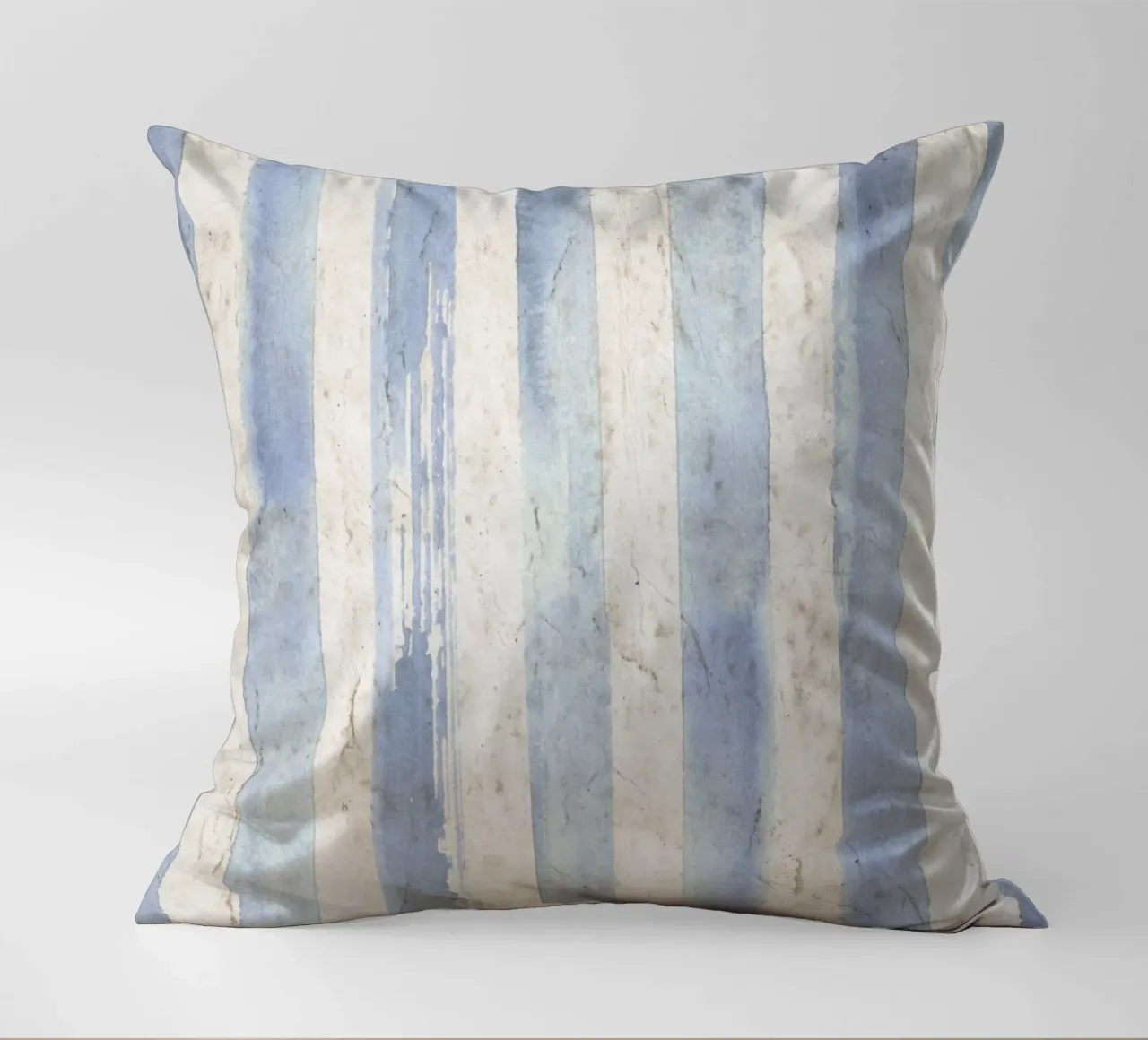 Stampa a righe bianche e blu invecchiate - Coastal Vintage cuscino da ClubArt