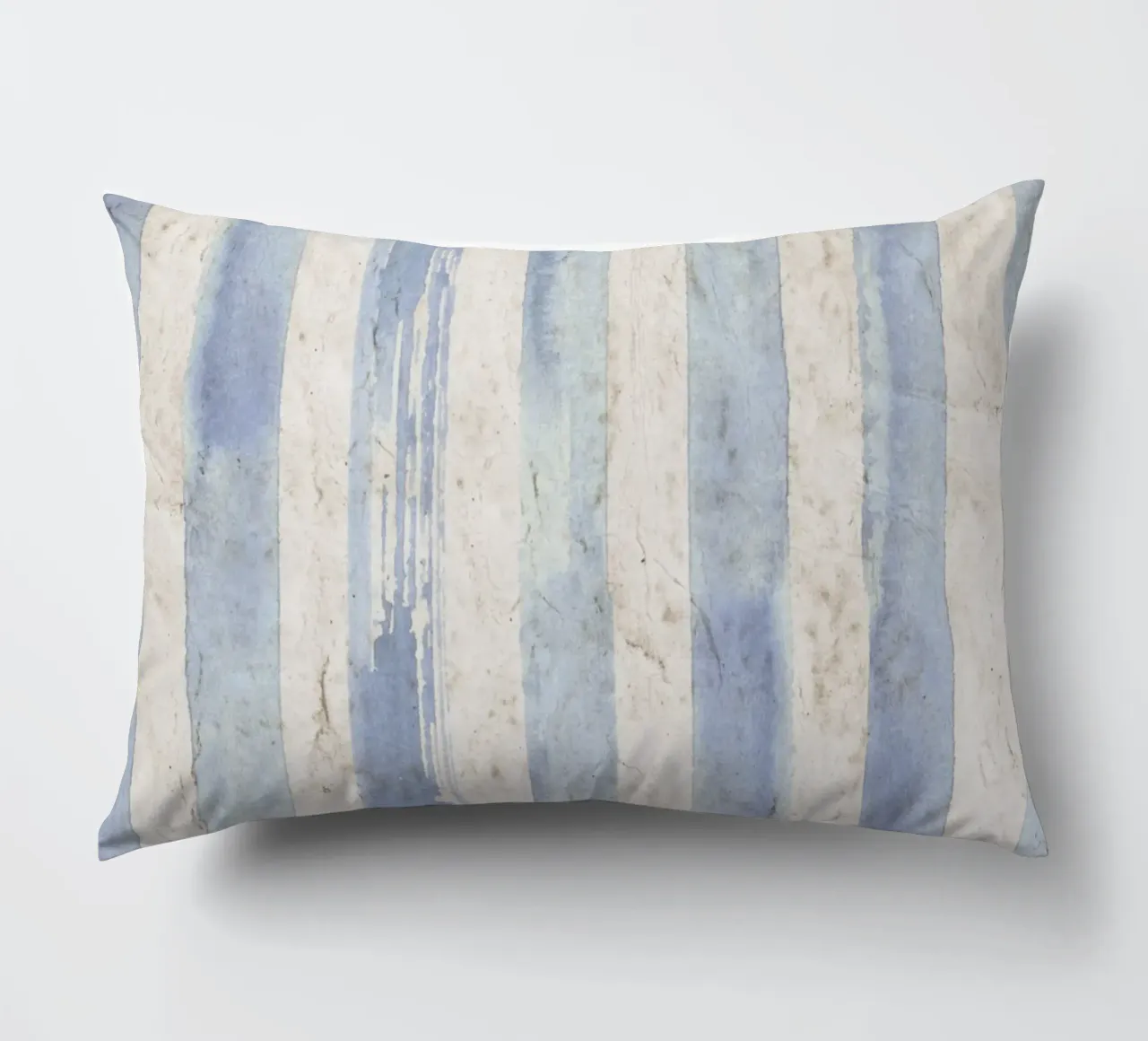 Stampa a righe bianche e blu invecchiate - Coastal Vintage cuscino da ClubArt