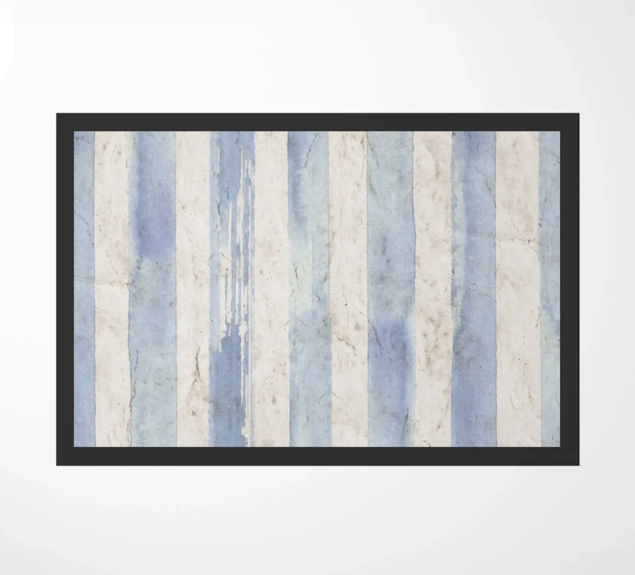 Stampa a righe bianche e blu invecchiate - Coastal Vintage zerbino da ClubArt