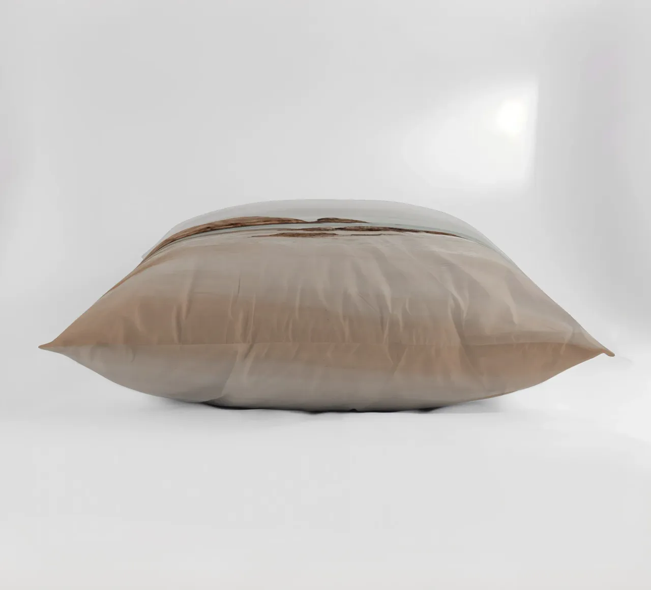 Misty Coastal Beach with Rocks - Serene Seascape Art decorative cushion by ClubArt