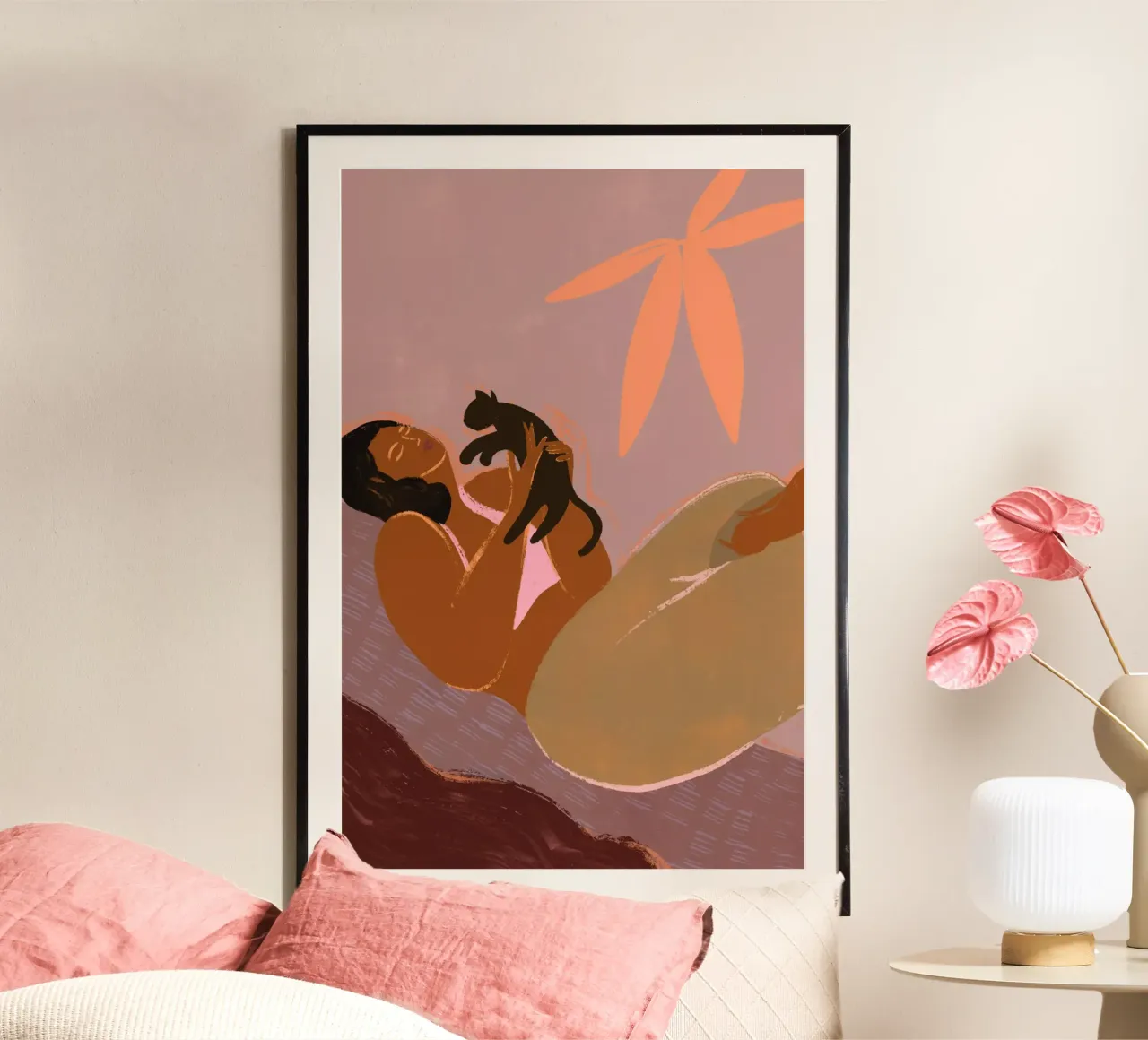 Cat Lady poster con telaio in plastica da Arty Guava