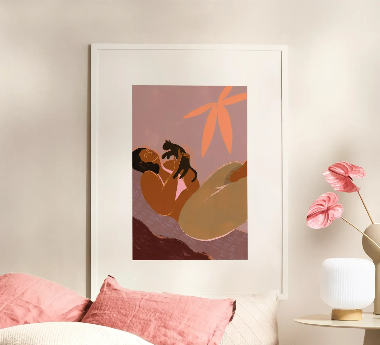 Cat Lady poster con telaio in plastica da Arty Guava