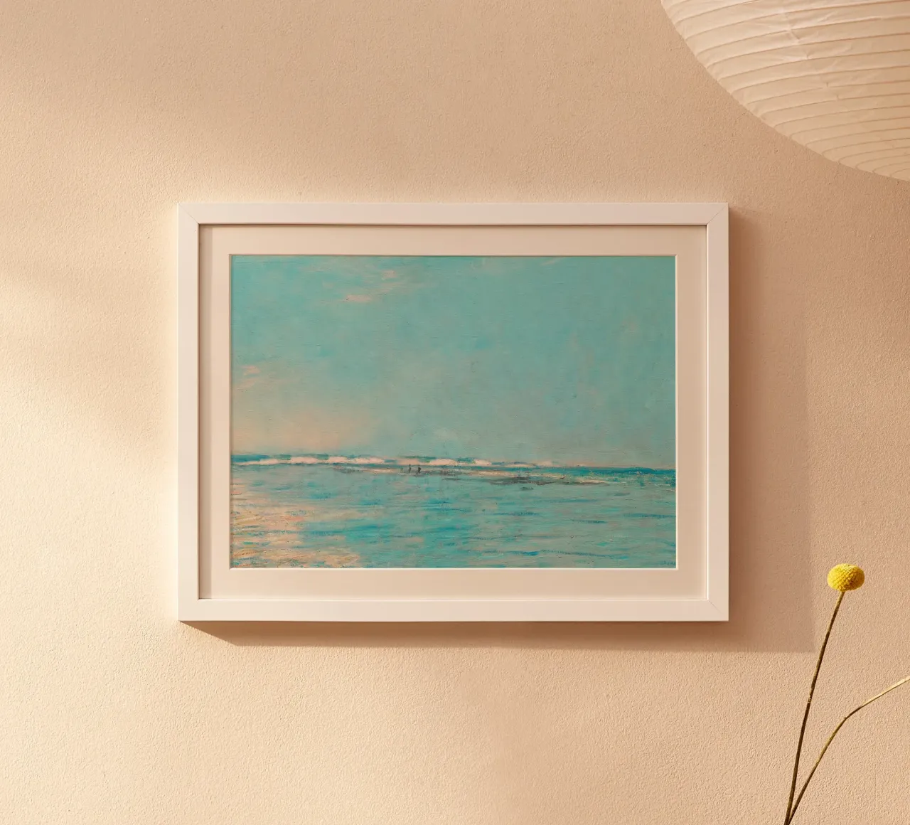 Turquoise Sea with Distant Figures - Impressionist Coast hahnemühle by ClubArt