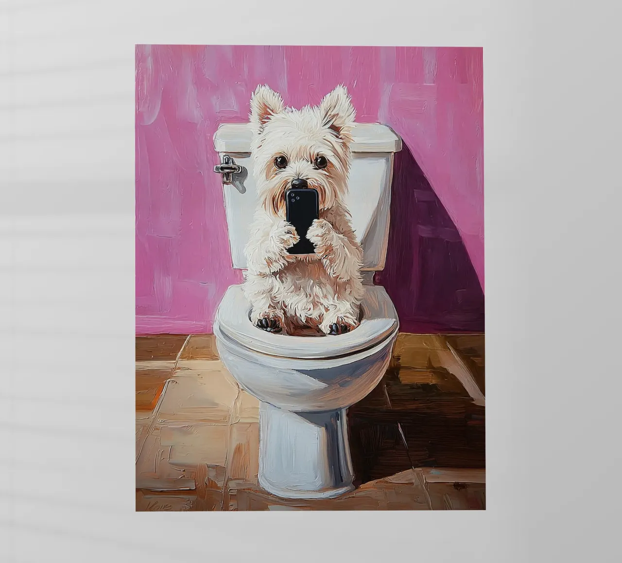 Divertimento al cellulare con il cane pellicola backlit da Carinaprint