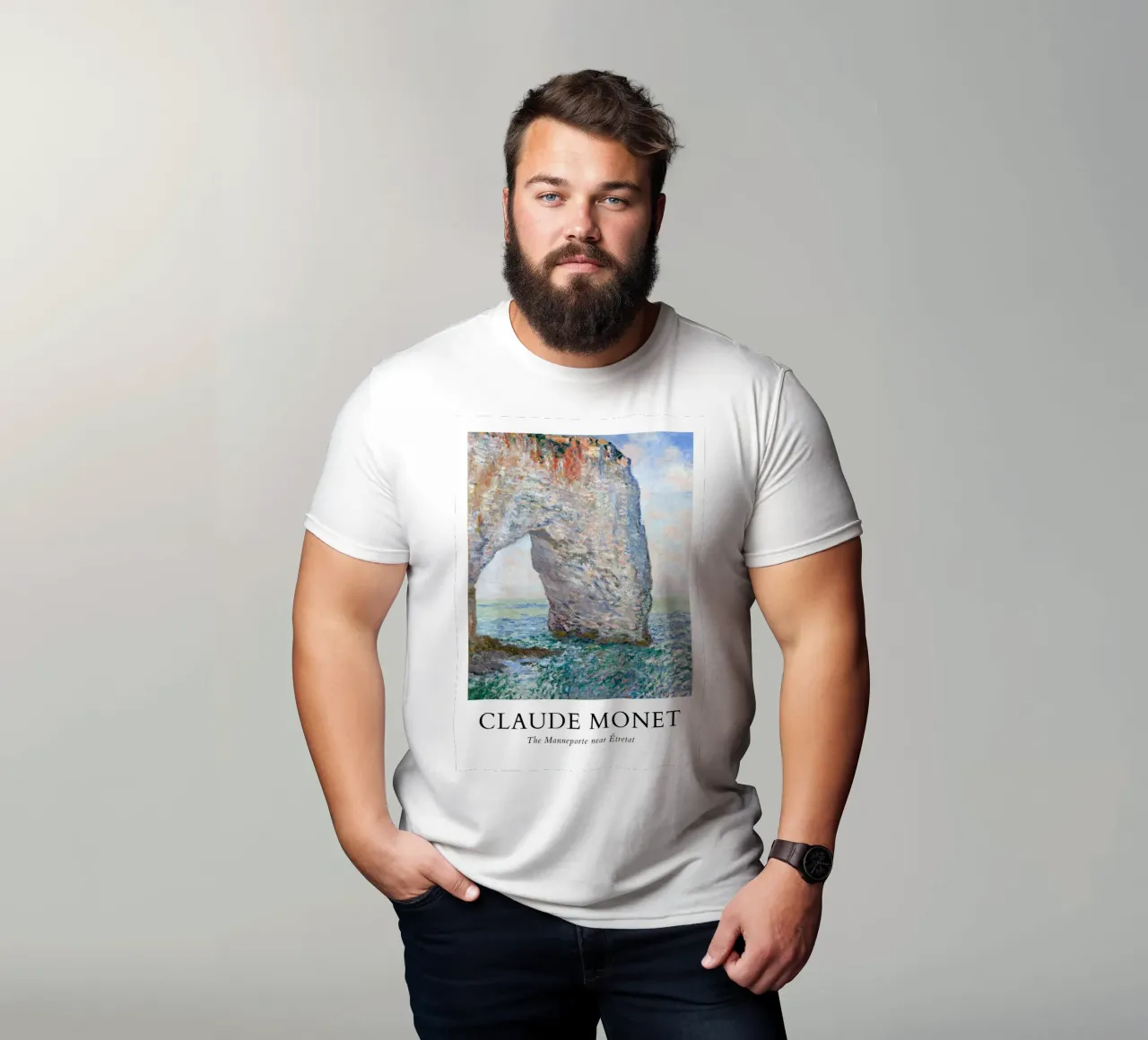 Monet's Manneporte Étretat - Impressionist Cliff Art t-shirt by ClubArt