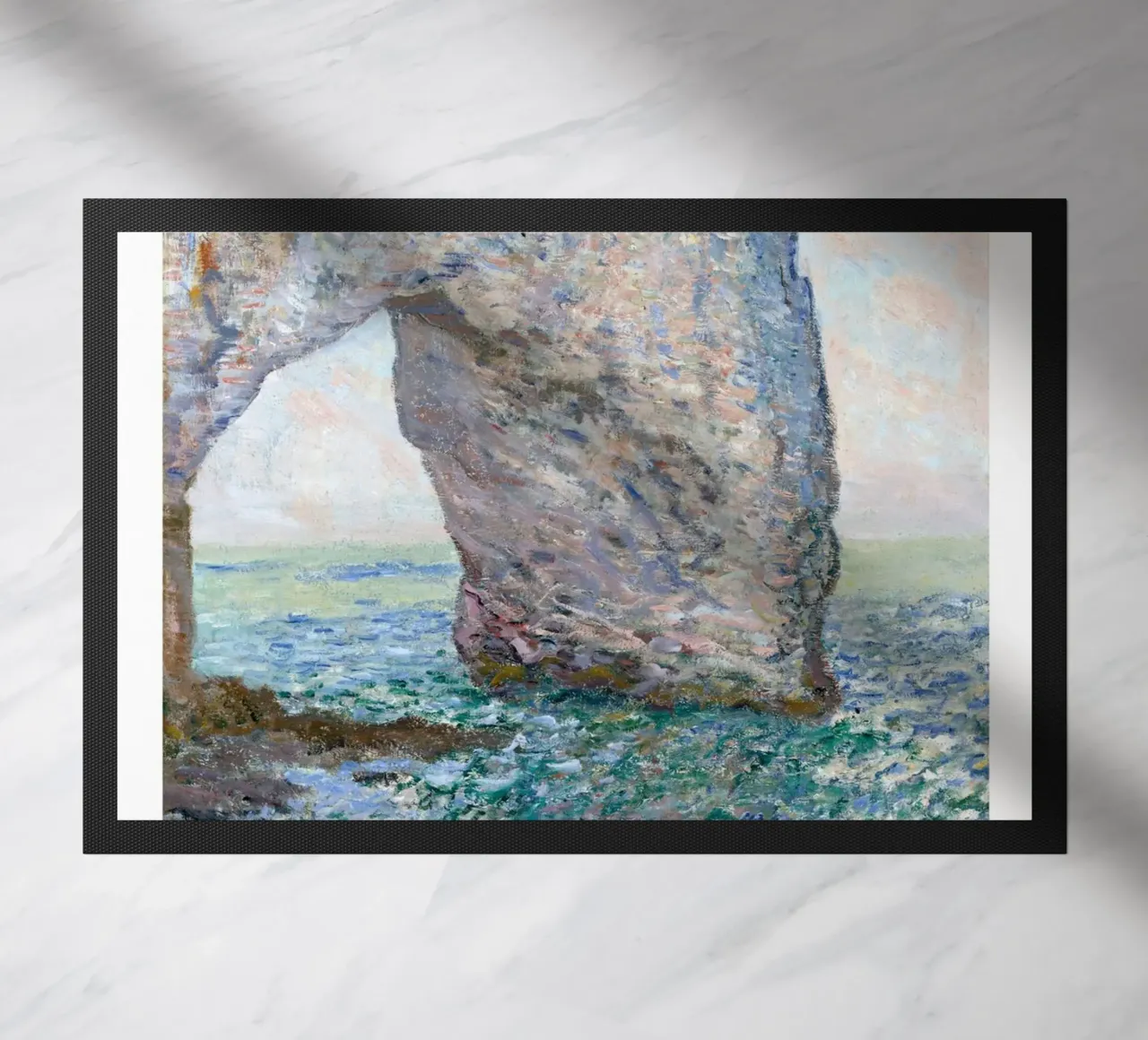 Monet's Manneporte Étretat - Impressionist Cliff Art doormat by ClubArt