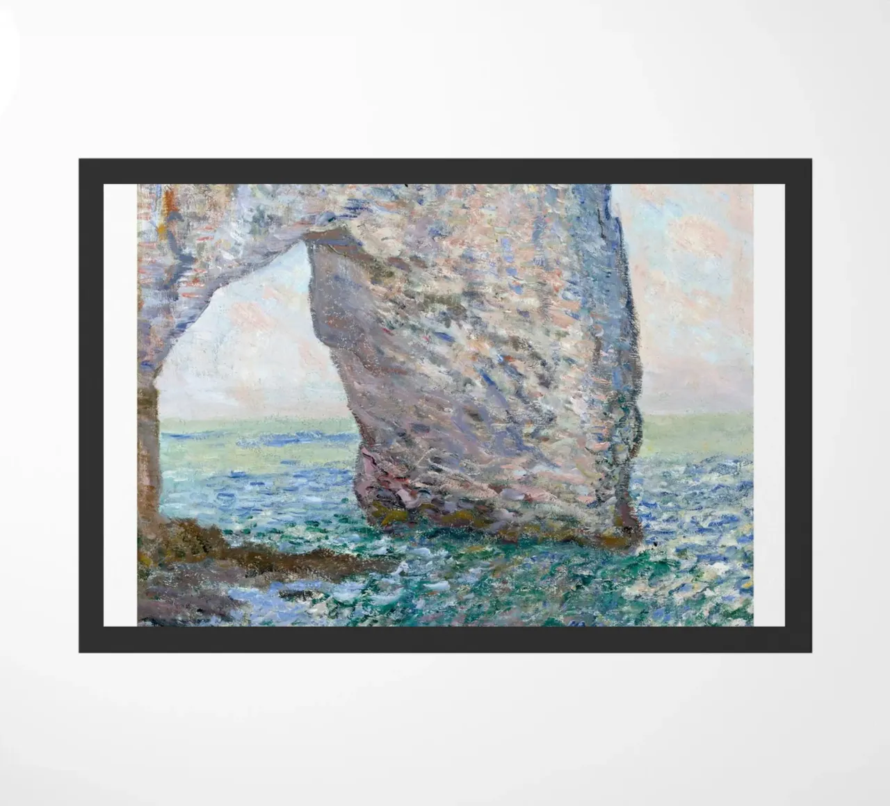 Monet's Manneporte Étretat - Impressionist Cliff Art doormat by ClubArt