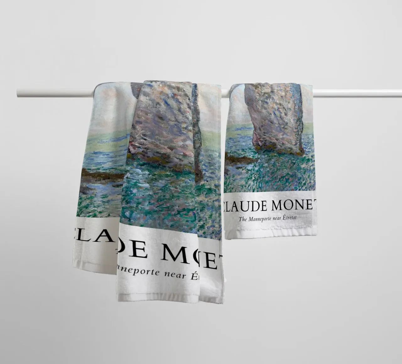 Monet's Manneporte Étretat - Impressionist Cliff Art towel by ClubArt