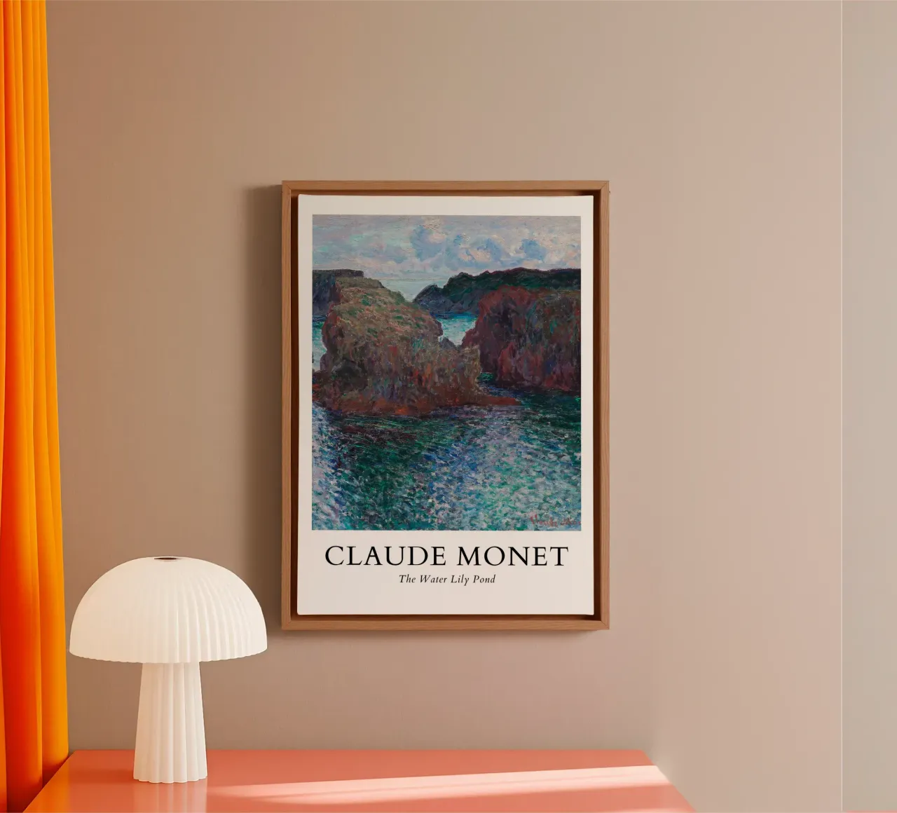 Monet's Cliff at Belle-Île - Impressionist Seascape canvas with Floater frame by ClubArt