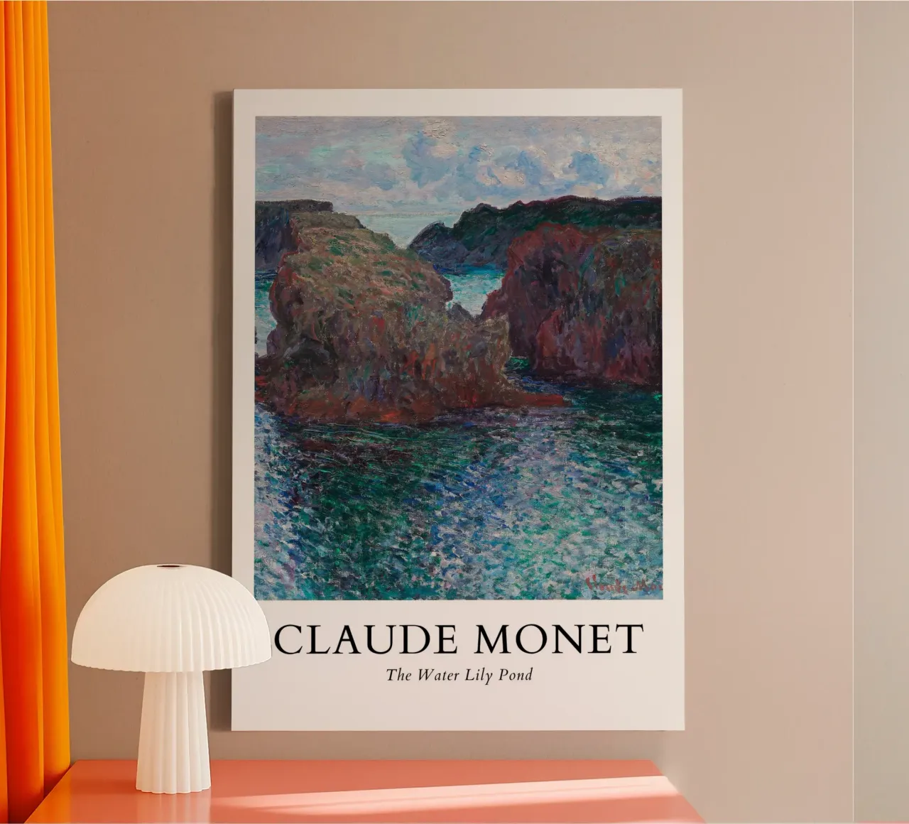 Monet's Cliff at Belle-Île - Impressionist Seascape canvas with Floater frame by ClubArt