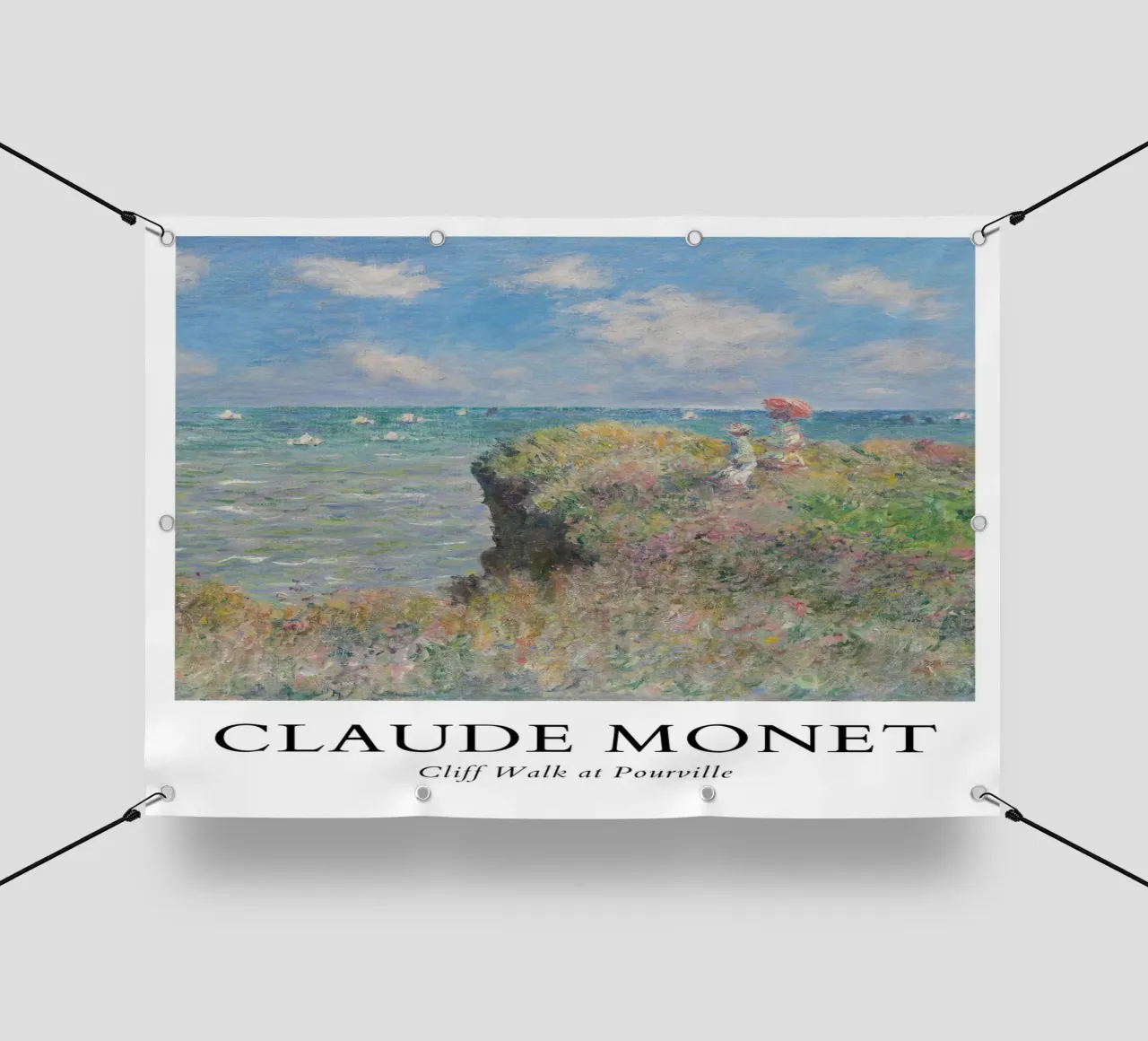 Monet's Cliff Walk Pourville - Impressionistische Seelandschaft PVC Plane von ClubArt
