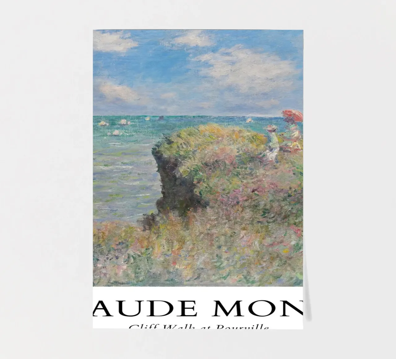 La passeggiata sulla scogliera di Monet a Pourville - Paesaggio marino impressionista foglio adesivo da ClubArt