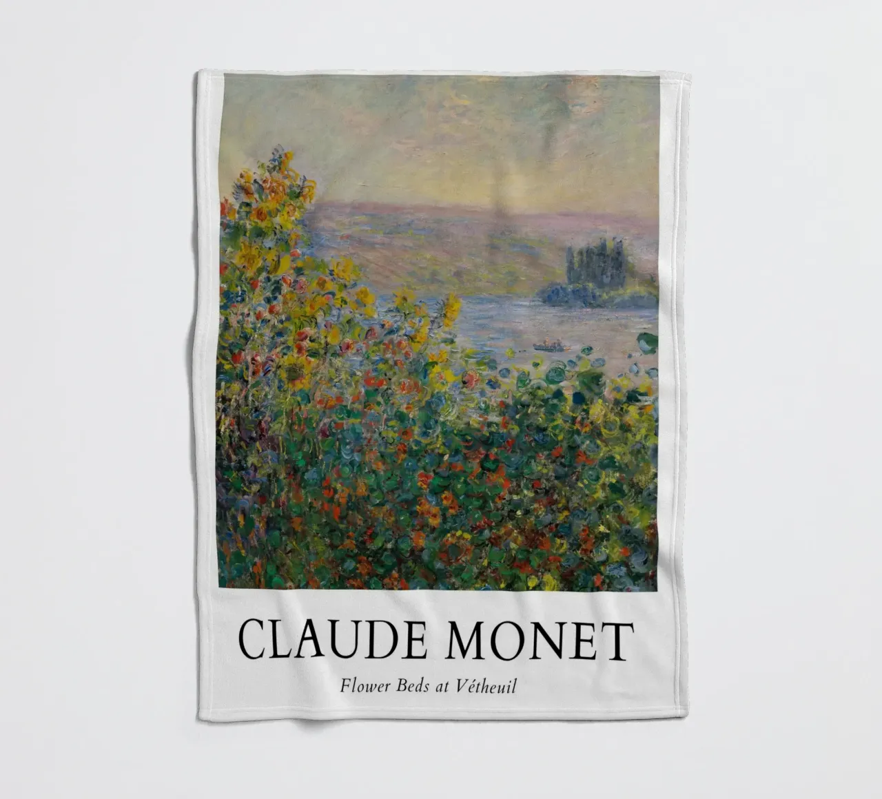 Le aiuole di Vétheuil di Monet - Paesaggio impressionista coperta in pile da ClubArt