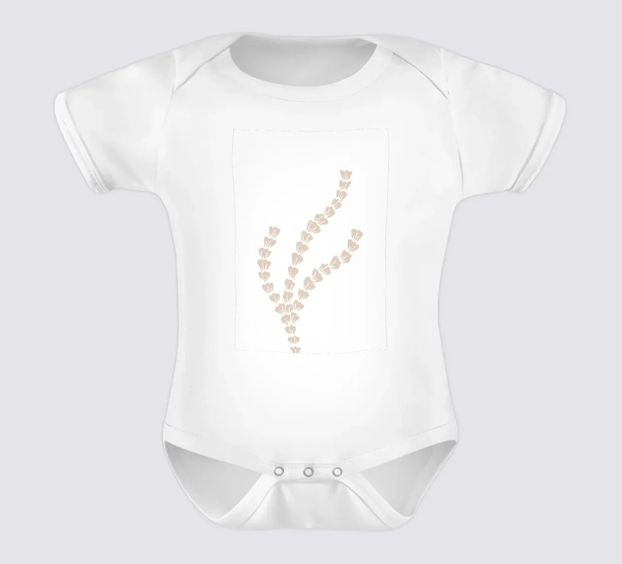 Neutral Seaweed Motif Print - Minimalist Ocean Art short-sleeve baby romper by ClubArt