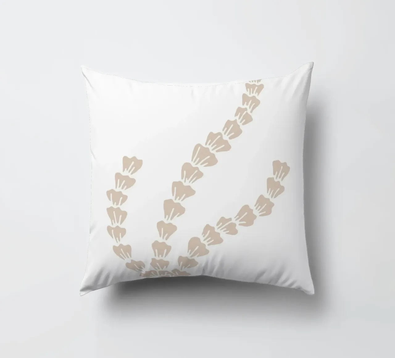Neutral Seaweed Motif Print - Minimalist Ocean Art decorative cushion by ClubArt