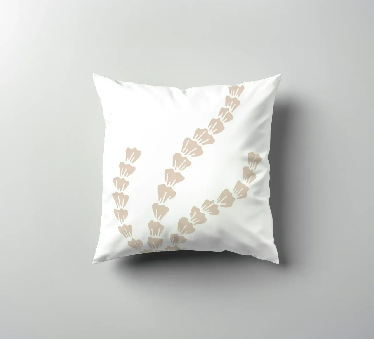 Neutral Seaweed Motif Print - Minimalist Ocean Art decorative cushion by ClubArt