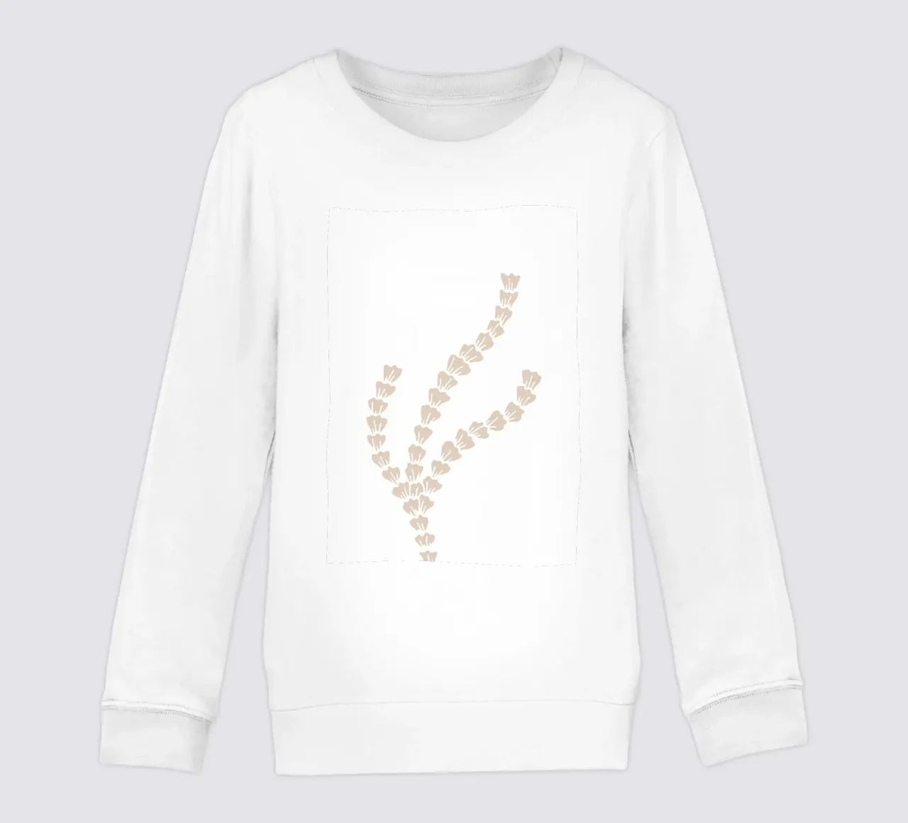 Neutral Seaweed Motif Print - Minimalist Ocean Art kids sweatshirt by ClubArt