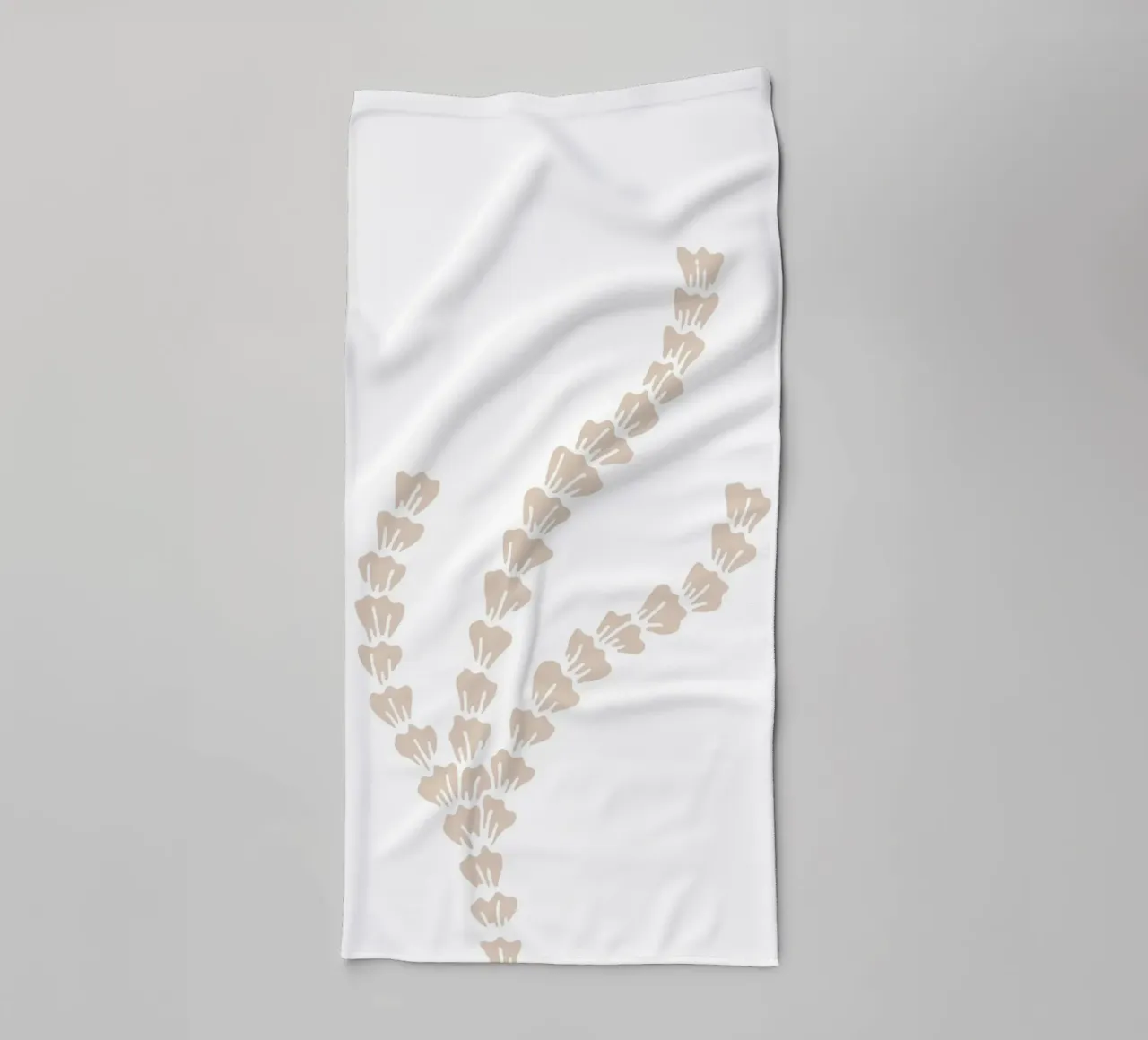Neutral Seaweed Motif Print - Minimalist Ocean Art towel by ClubArt