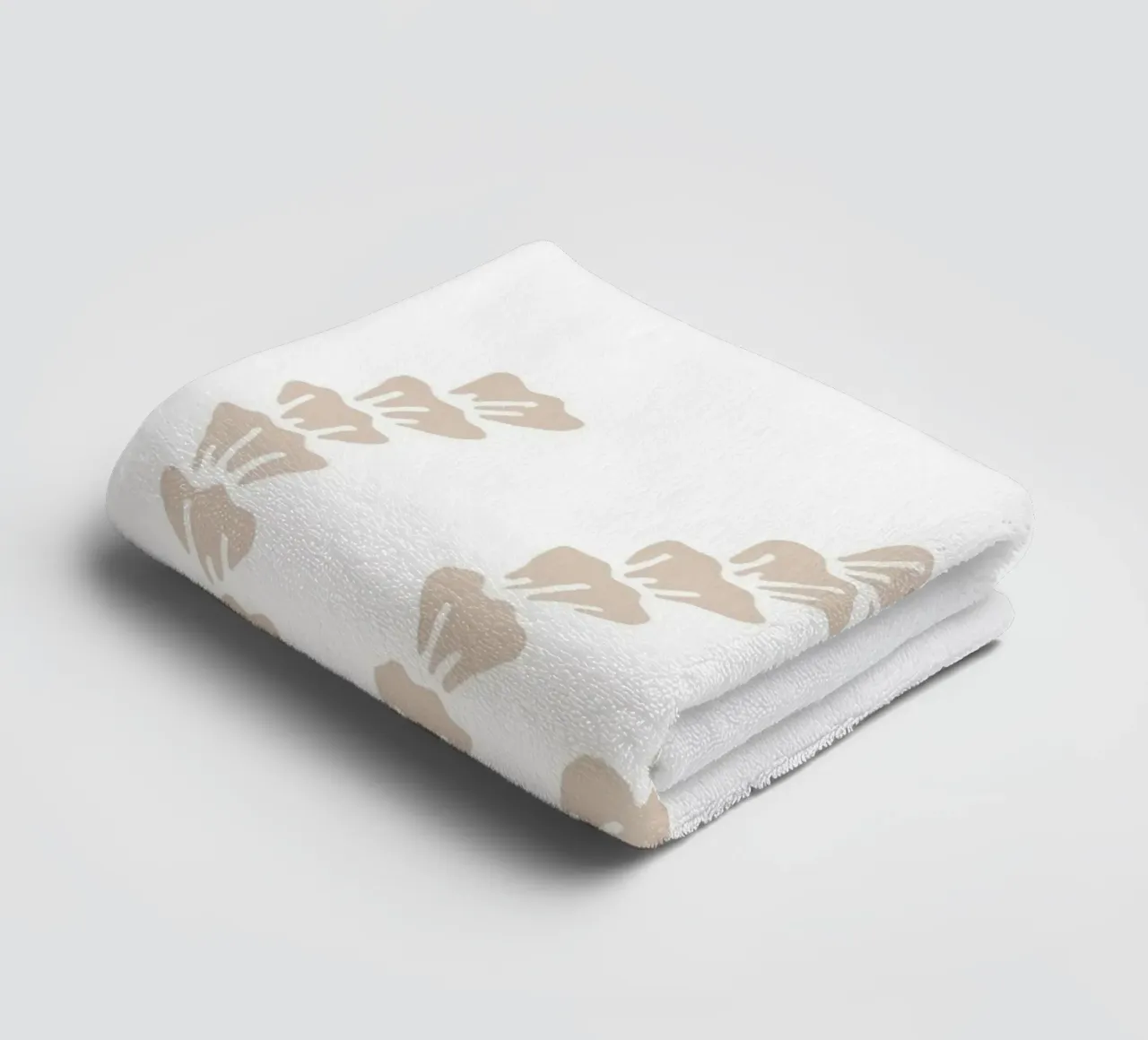 Neutral Seaweed Motif Print - Minimalist Ocean Art towel by ClubArt