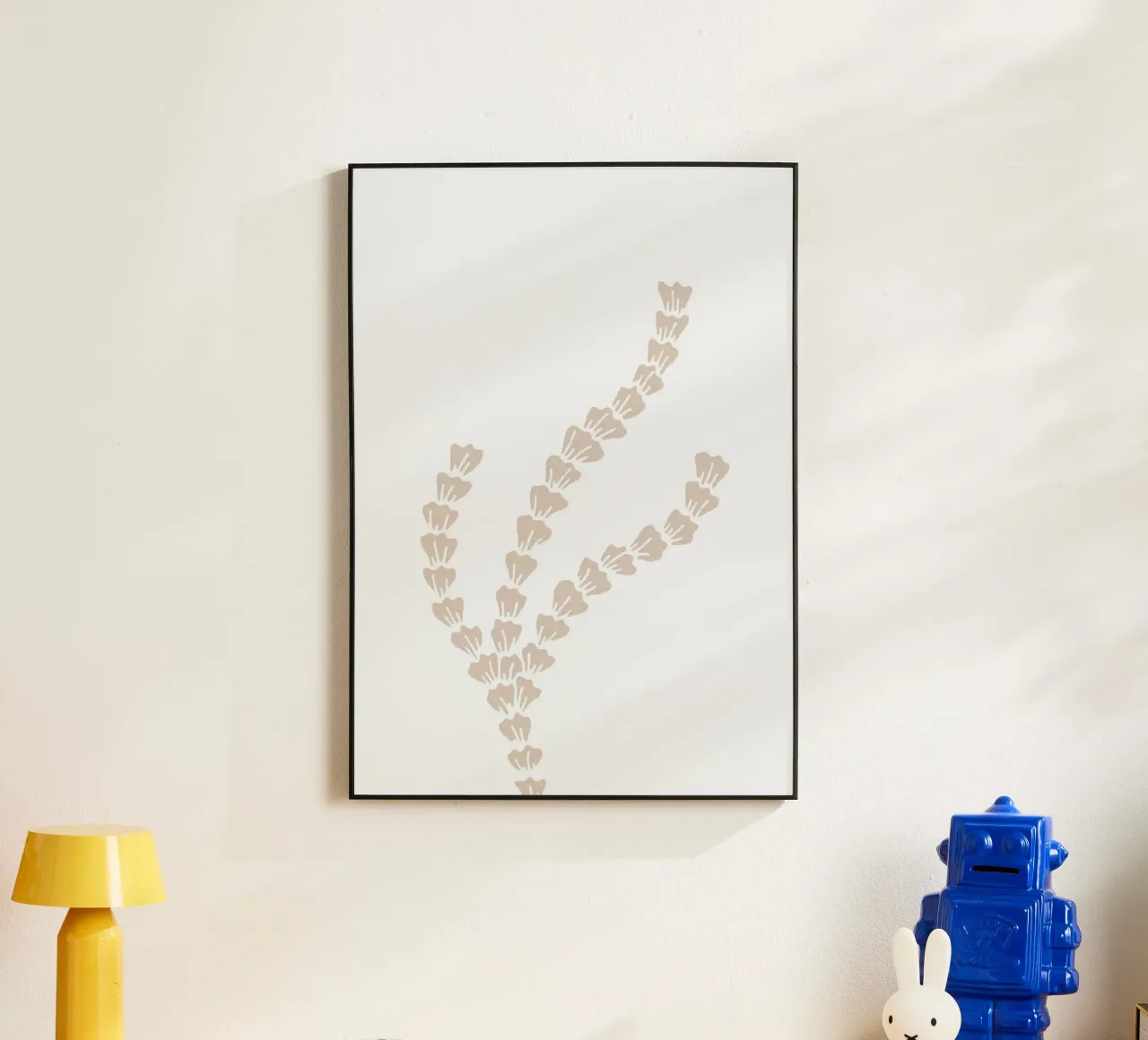 Stampa neutra con motivo di alghe - Arte oceanica minimalista alluminio dibond da ClubArt