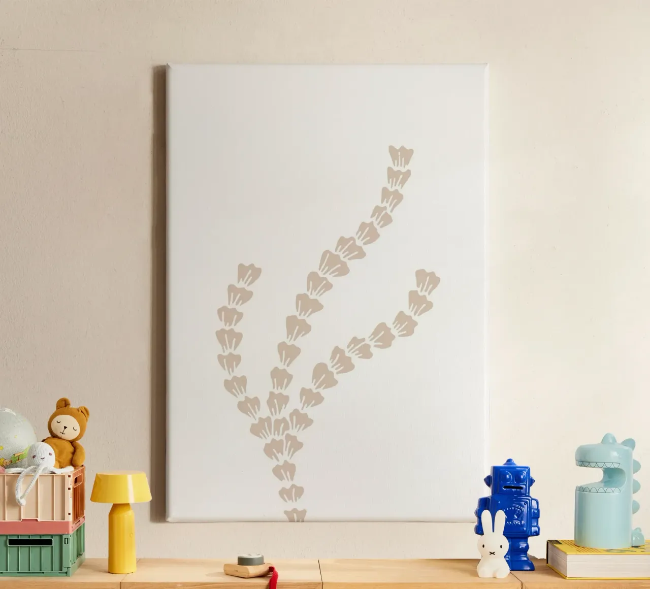 Neutral Seaweed Motif Print - Minimalist Ocean Art canvas by ClubArt