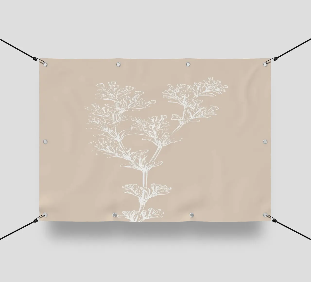 Delicate linee d'arte botaniche - Stampa floreale neutra telo in pvc da ClubArt