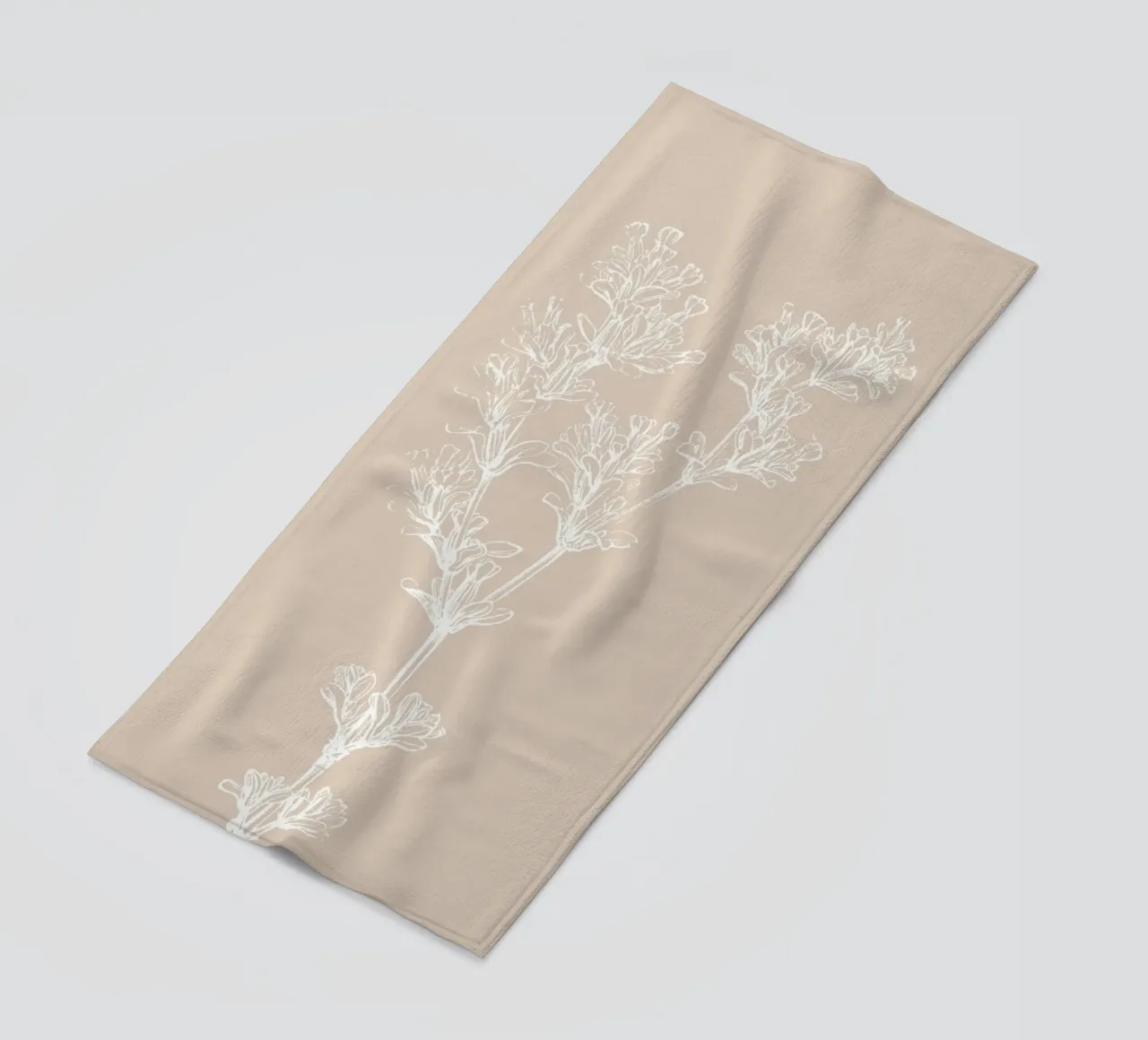 Delicate linee d'arte botaniche - Stampa floreale neutra telo mare da ClubArt