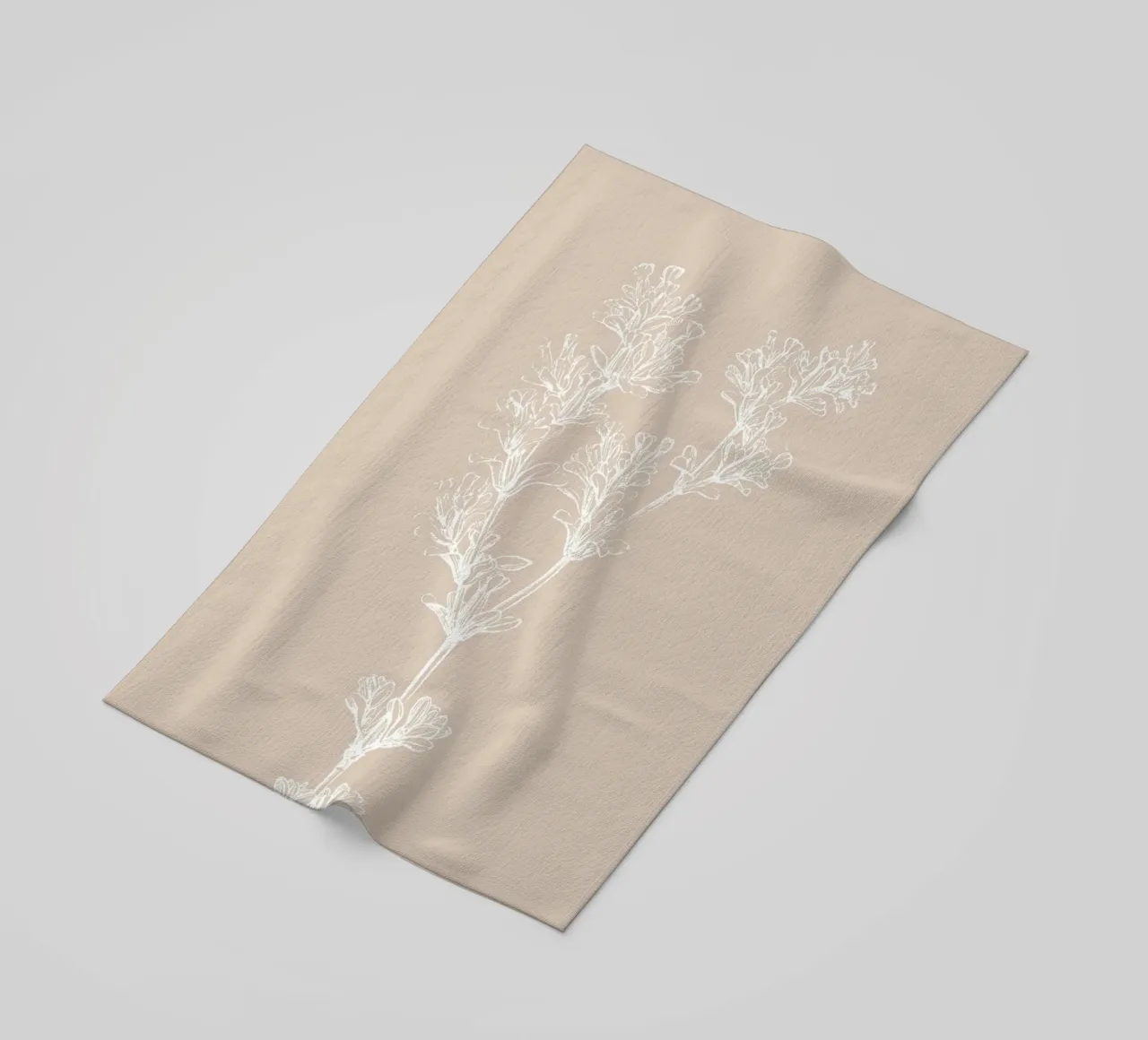 Delicate linee d'arte botaniche - Stampa floreale neutra telo mare da ClubArt