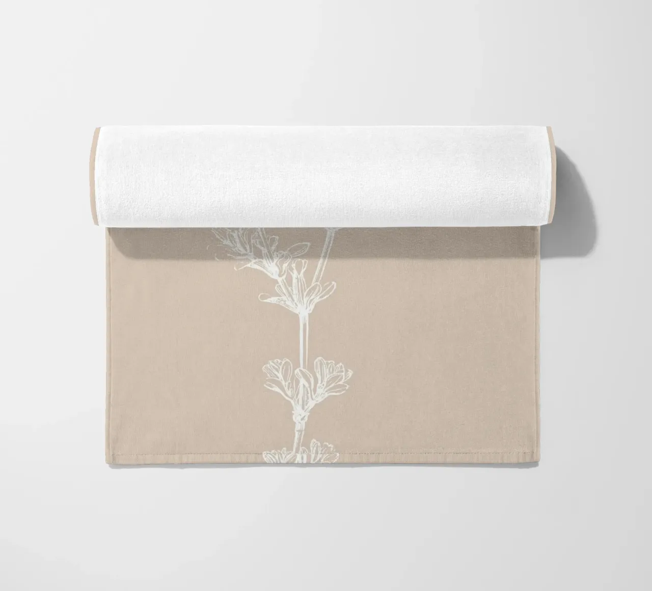 Delicate linee d'arte botaniche - Stampa floreale neutra telo mare da ClubArt