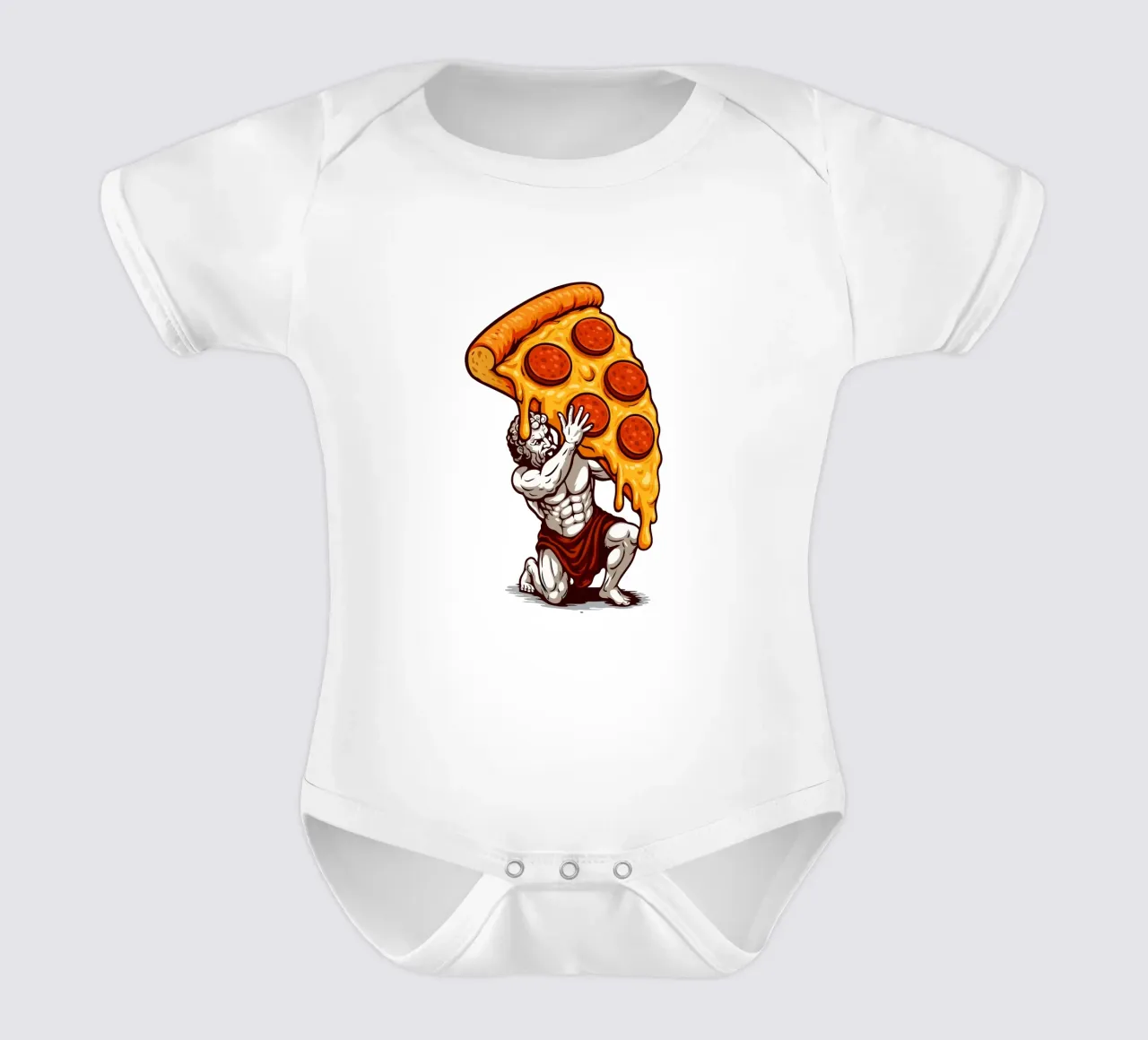 Pizza Atlas body neonato maniche corte da LM2KONE