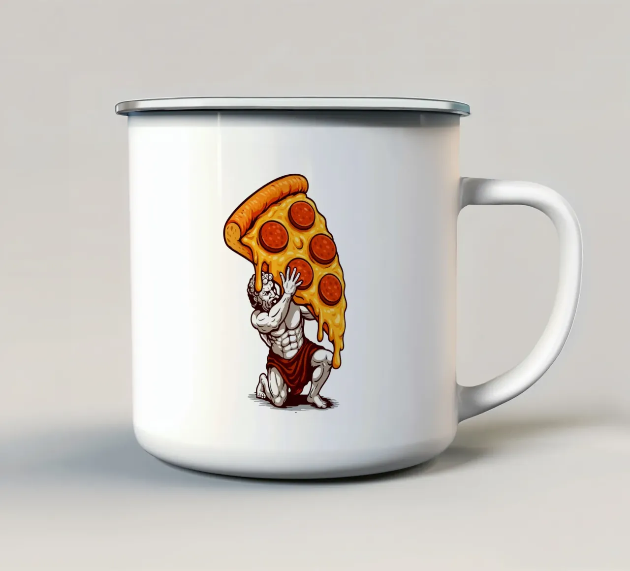 Pizza Atlas tazza in smalto da LM2KONE