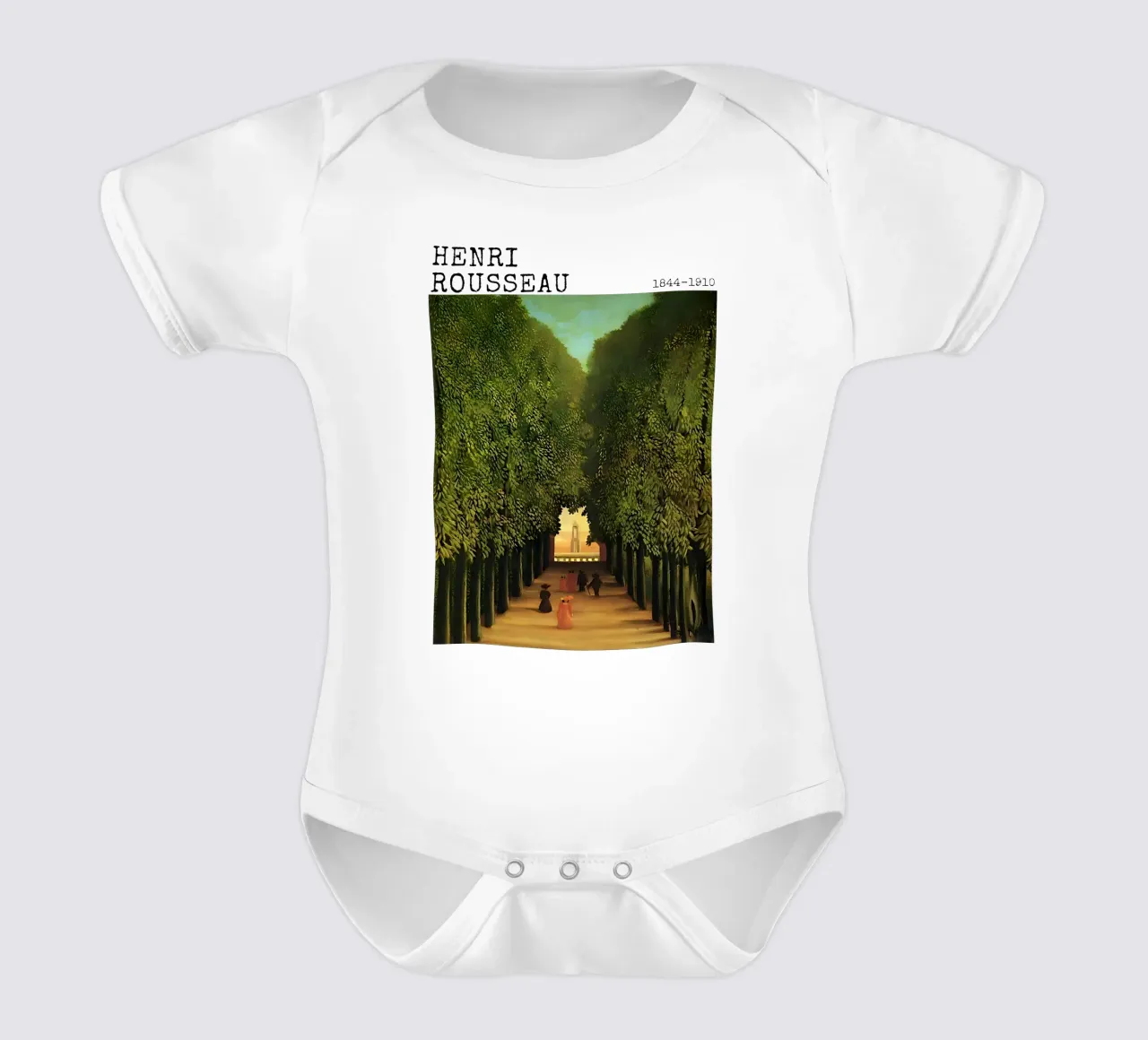 Alleyway in the Park of Saint Cloud by Rousseau short-sleeve baby romper by tokovictory