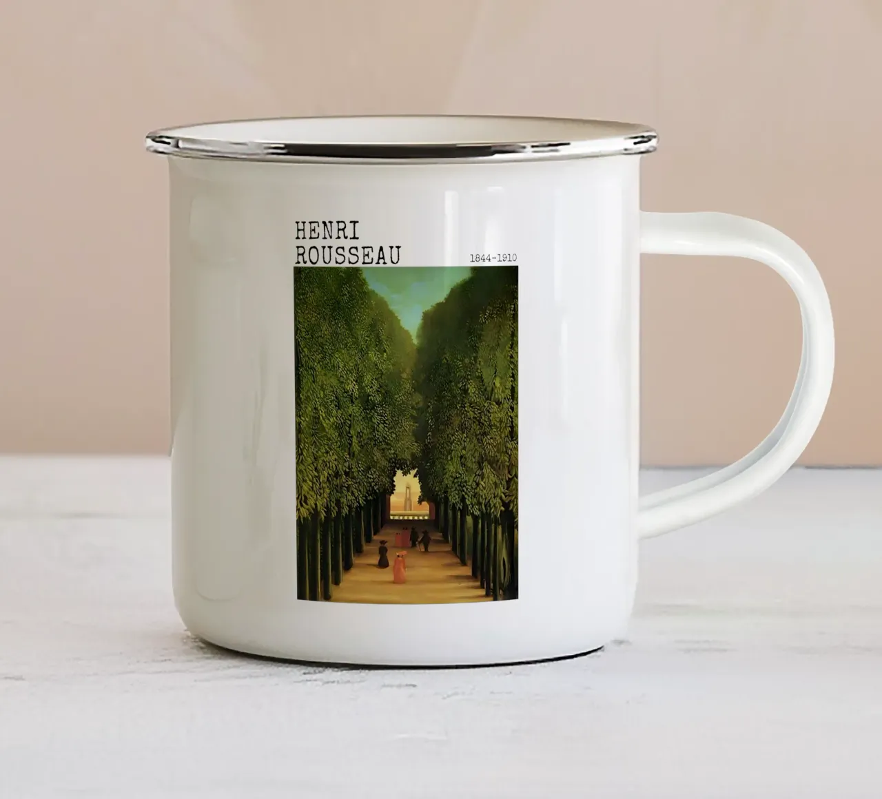 Vicolo nel parco di Saint Cloud di Rousseau tazza in smalto da tokovictory