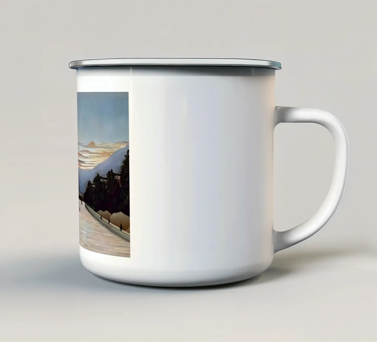 La Torre Eiffel de Henri Rousseau taza de esmalte de tokovictory