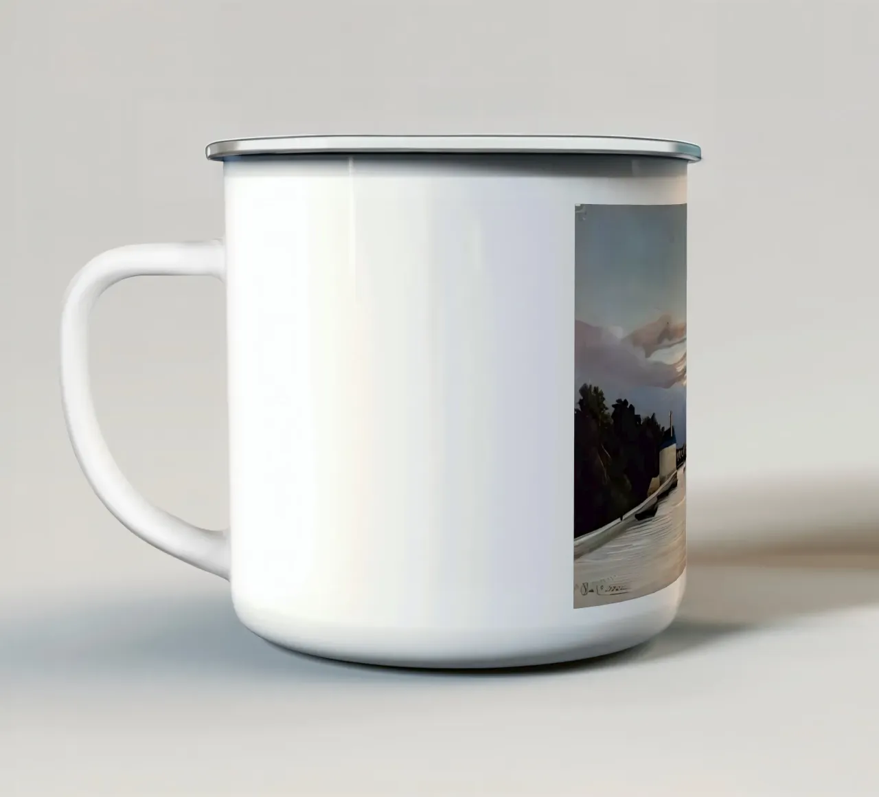 La Torre Eiffel de Henri Rousseau taza de esmalte de tokovictory
