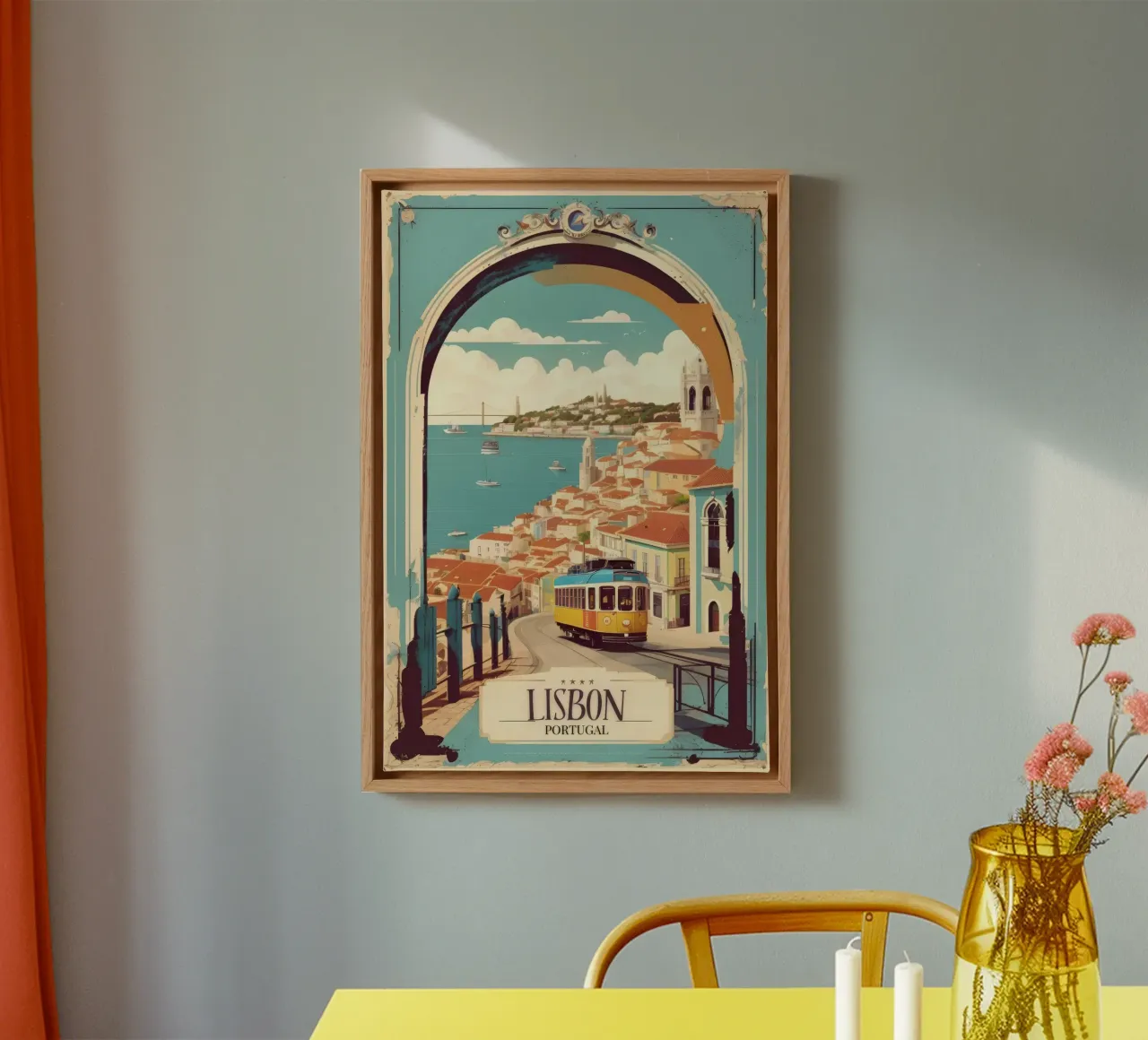 Lisbona Poster Bellezza portoghese tela con Cornice a cassetta da Beauty wall