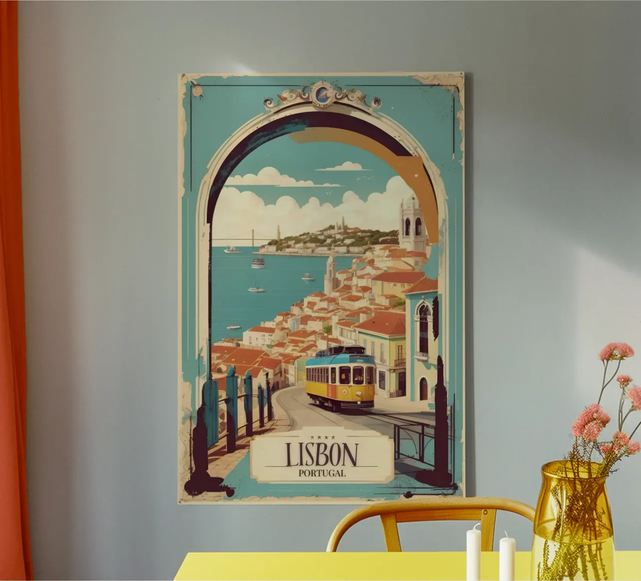 Lisbona Poster Bellezza portoghese tela con Cornice a cassetta da Beauty wall