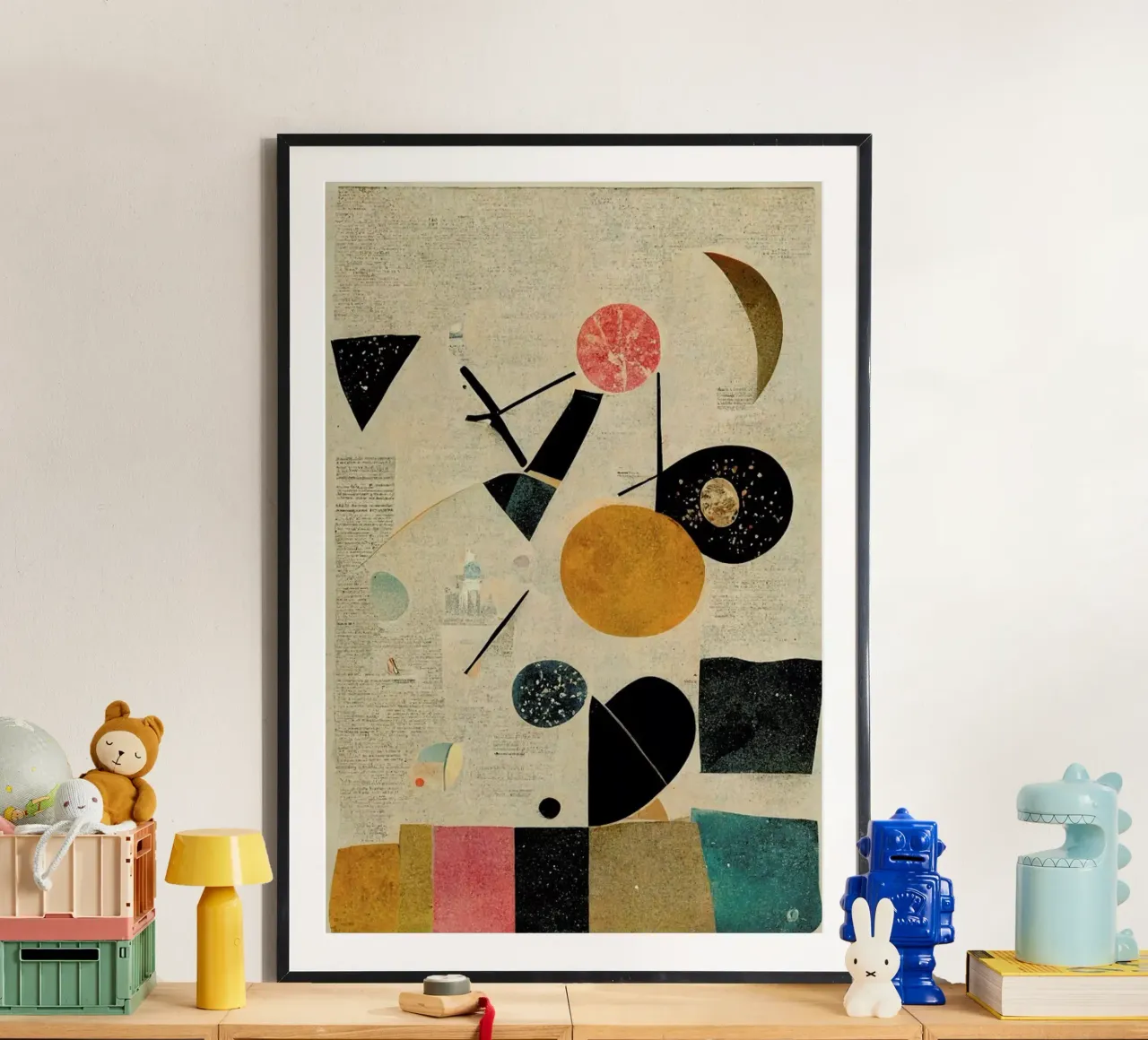 Moon And Sun poster con telaio in plastica da treechild