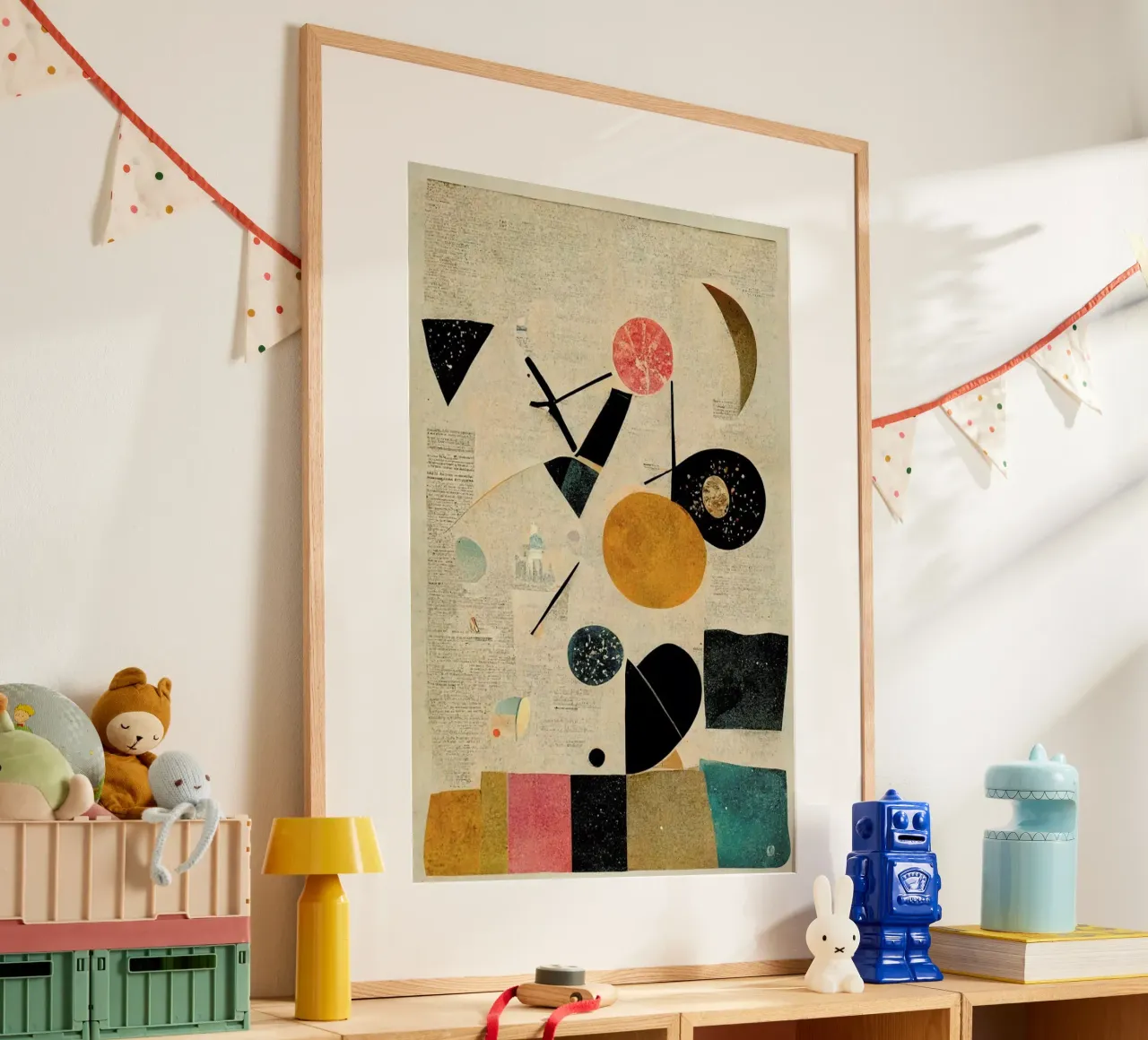 Moon And Sun poster con telaio in plastica da treechild