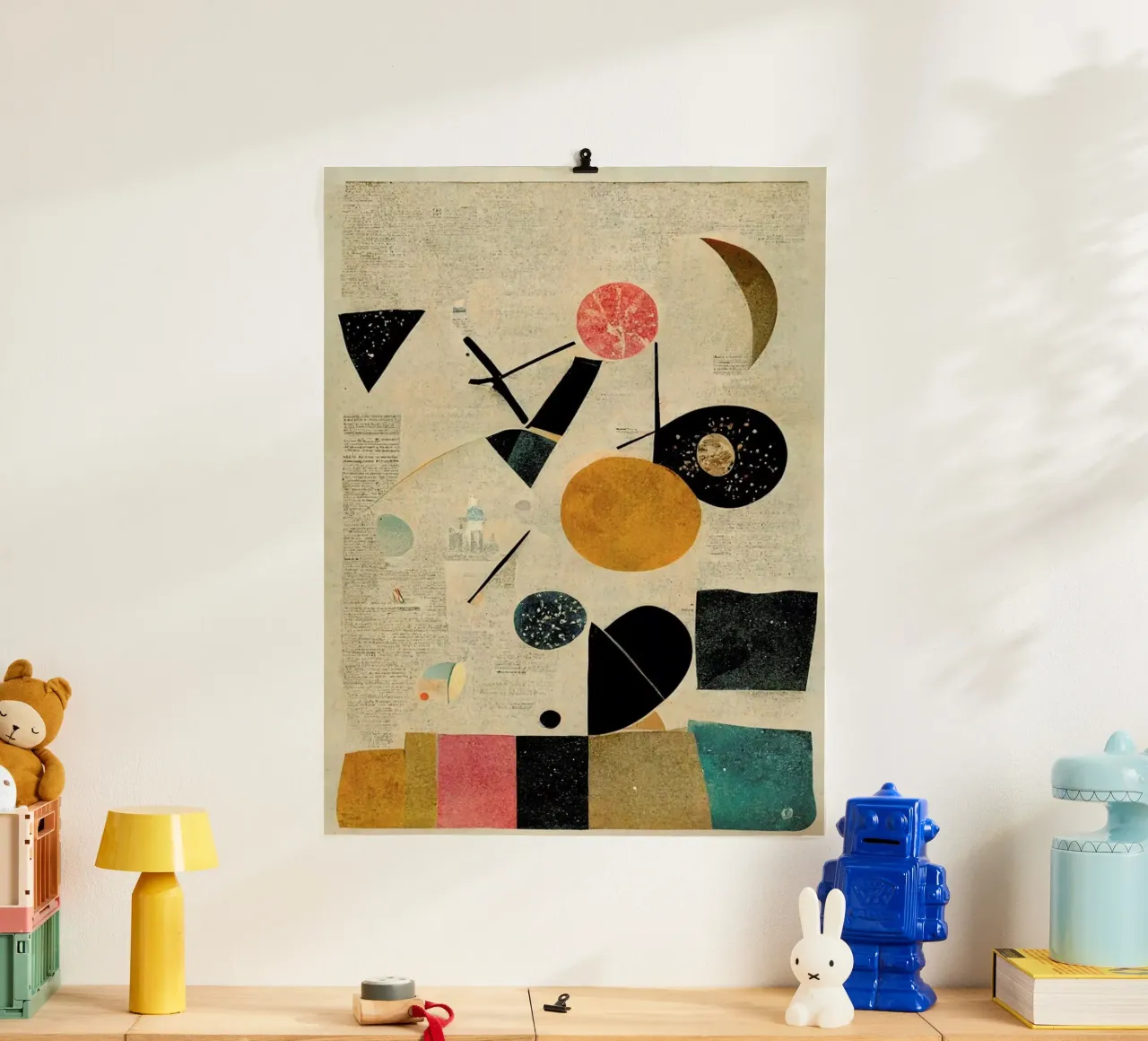 Moon And Sun poster con telaio in plastica da treechild