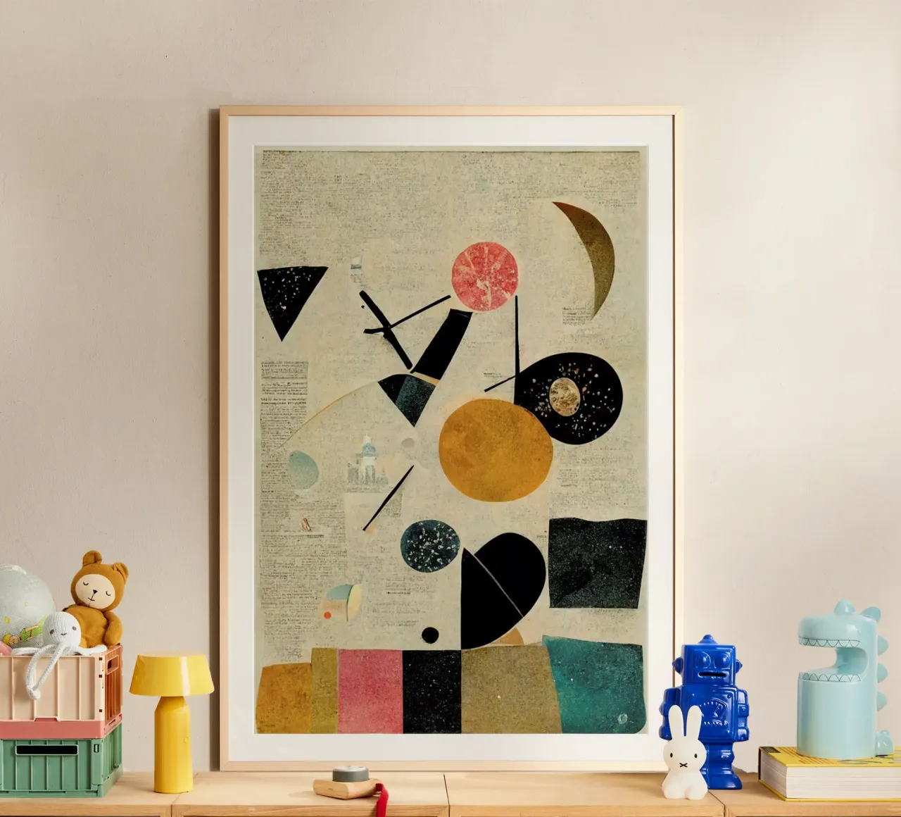Moon And Sun poster con telaio in plastica da treechild