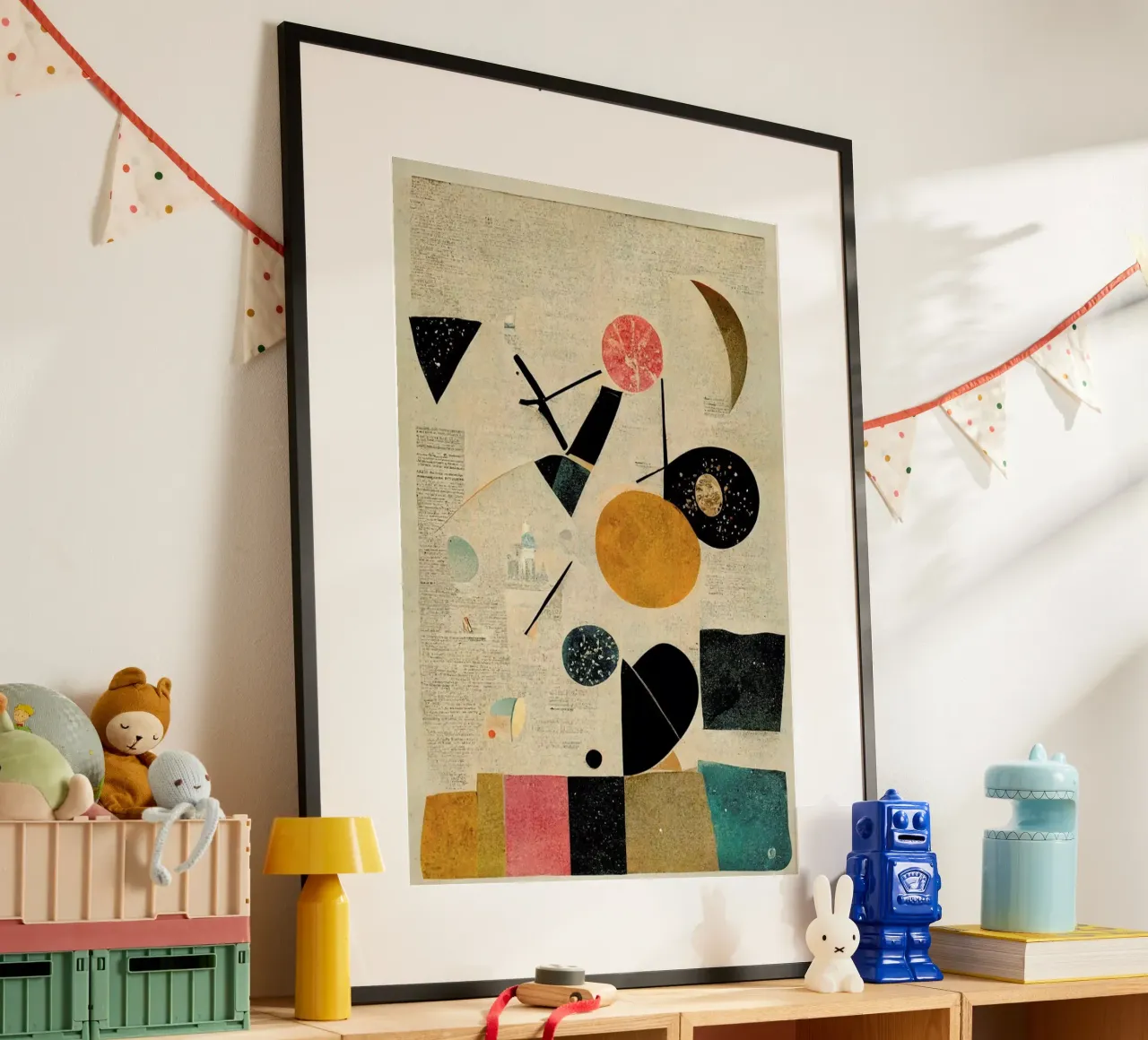 Moon And Sun poster con telaio in plastica da treechild