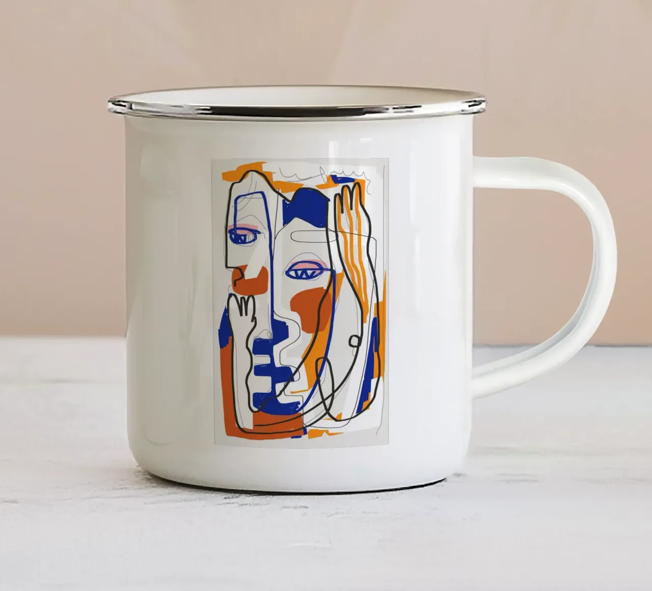 Romanticismo astratto tazza in smalto da Little Dean