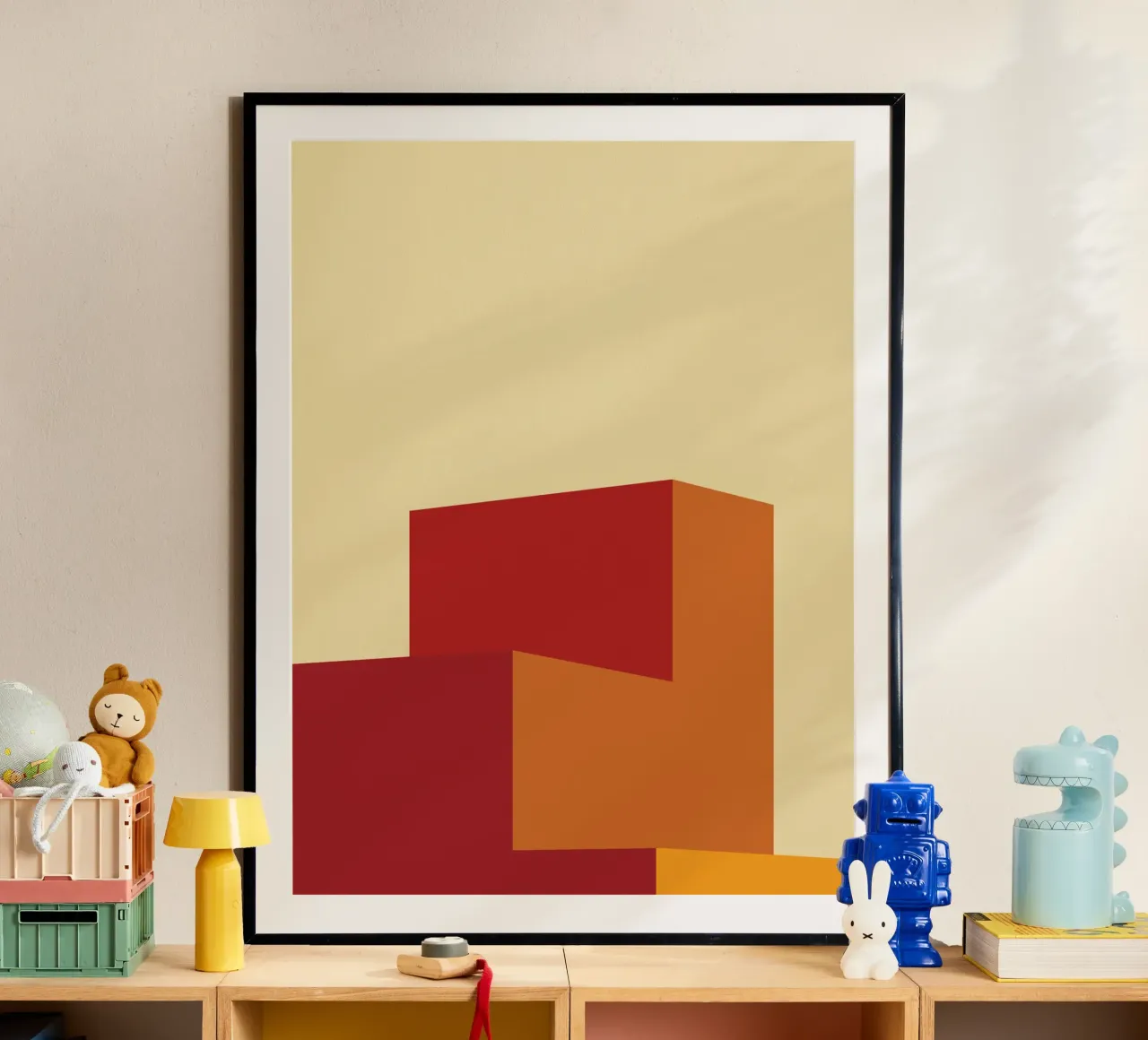 Vista minimalista retrò poster con telaio in legno da Retro Boy Art