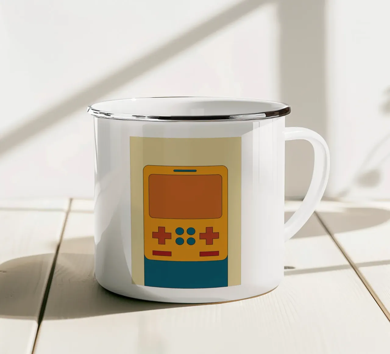 Retro Block Master Emaille Tasse von Retro Boy Art