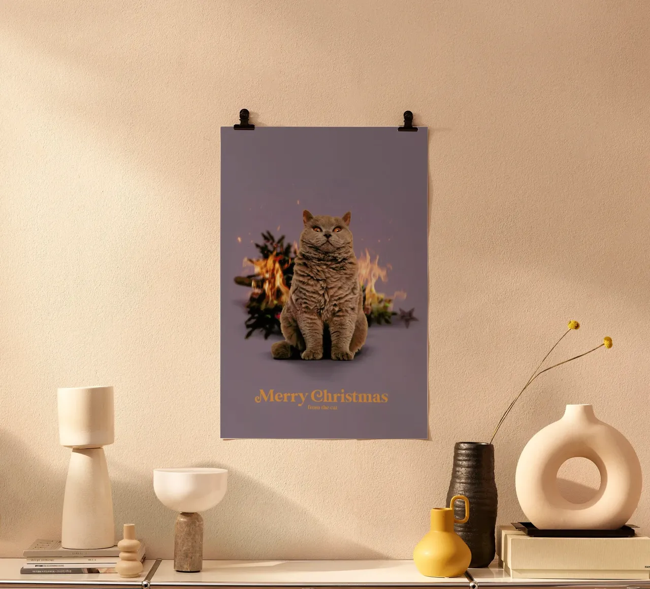 Merry Christmas From The Cat poster da Jonas Loose