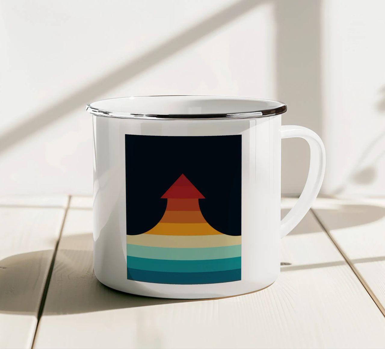 Freccia retrò Boost High tazza in smalto da Retro Boy Art