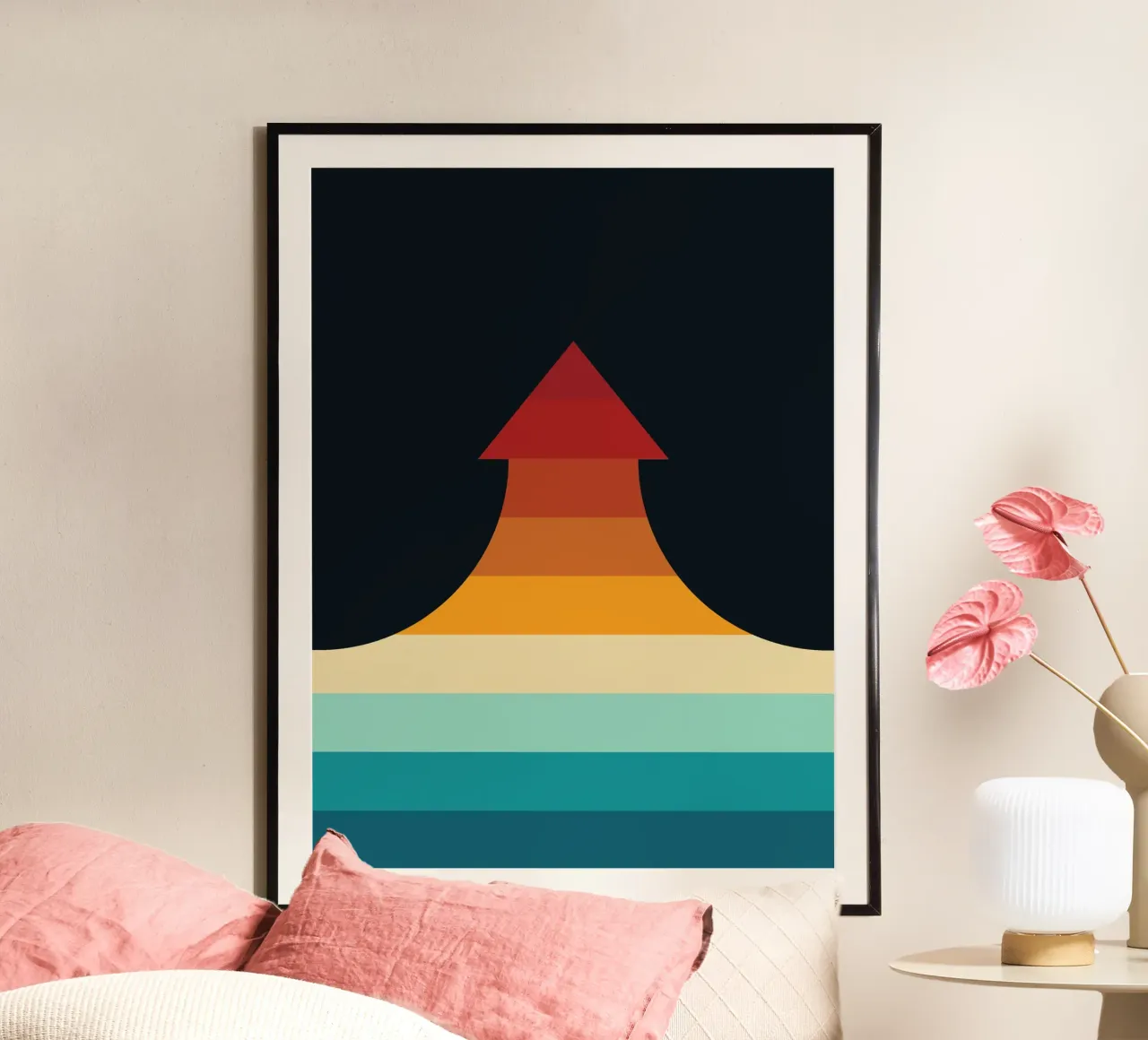 Freccia retrò Boost High poster con telaio in alluminio da Retro Boy Art