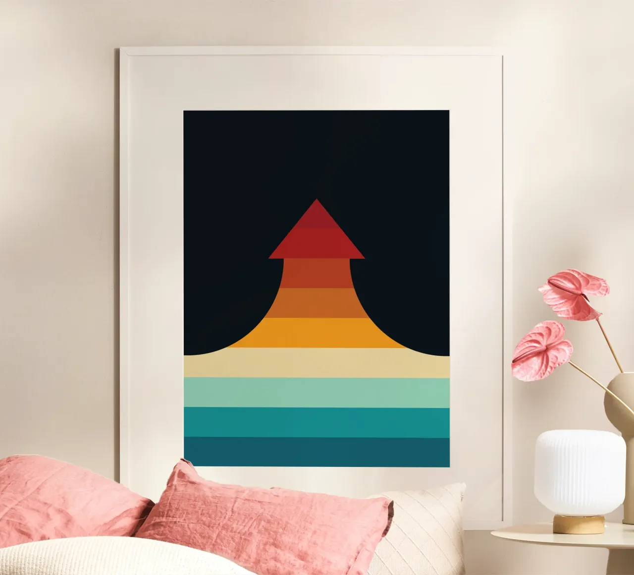 Freccia retrò Boost High poster con telaio in alluminio da Retro Boy Art