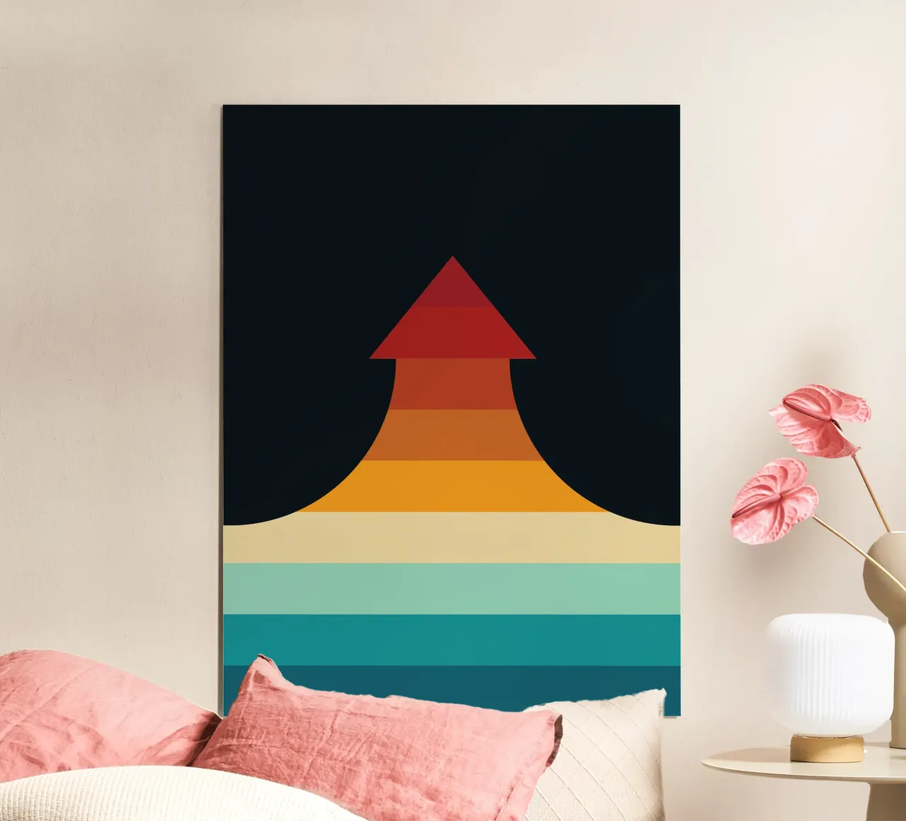Freccia retrò Boost High poster con telaio in alluminio da Retro Boy Art